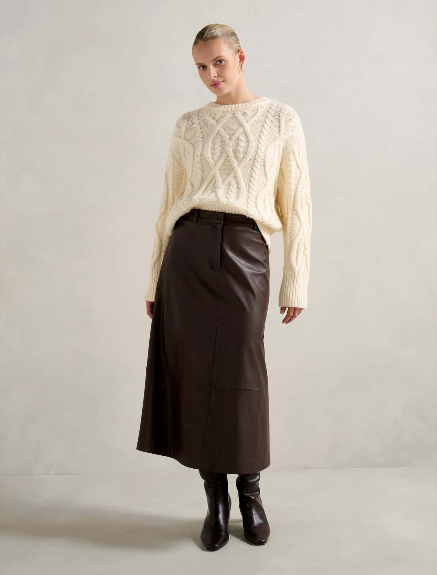 Audrina Cable Knit Jumper Butter