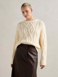 Audrina Cable Knit Jumper Butter