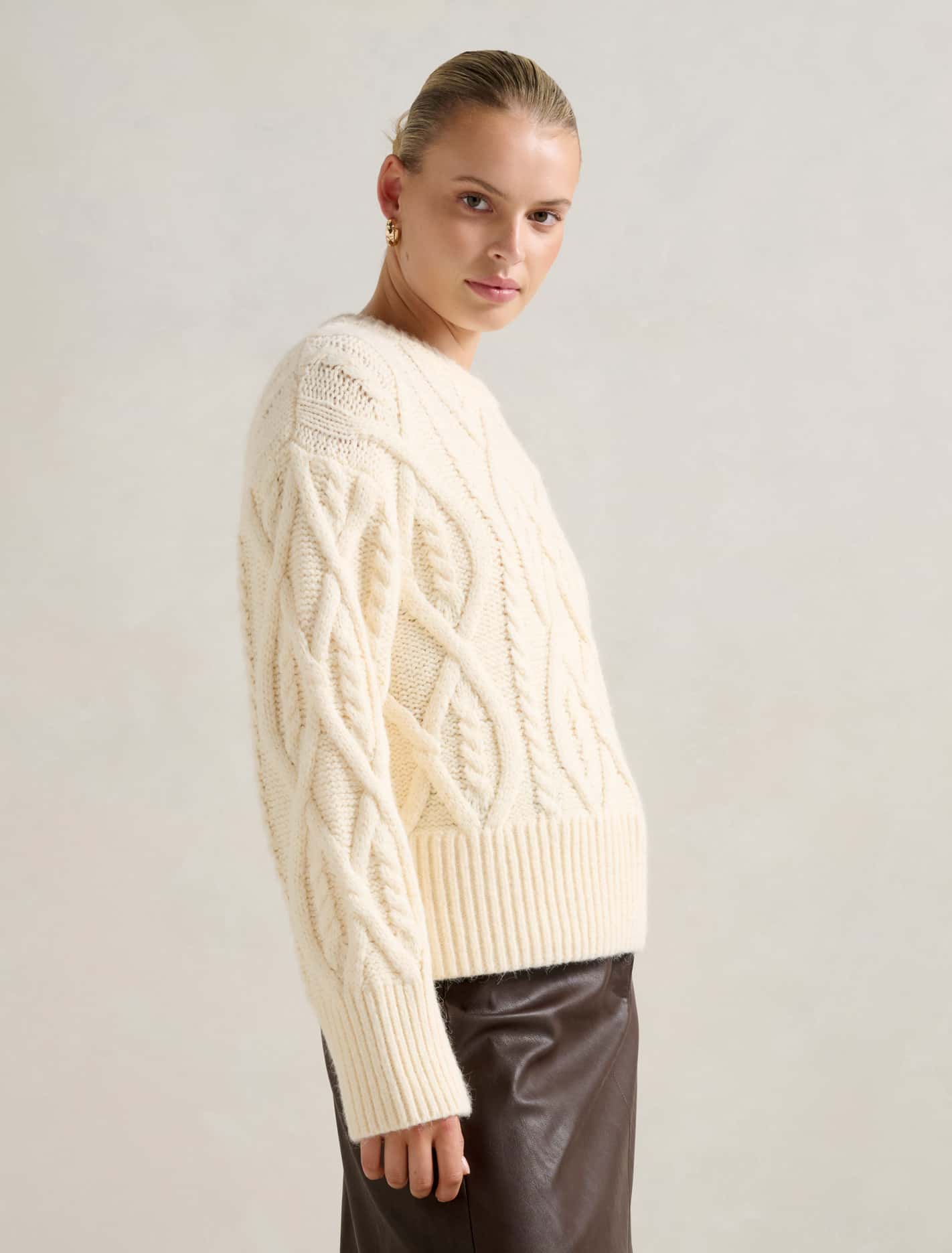 Audrina Cable Knit Jumper Butter