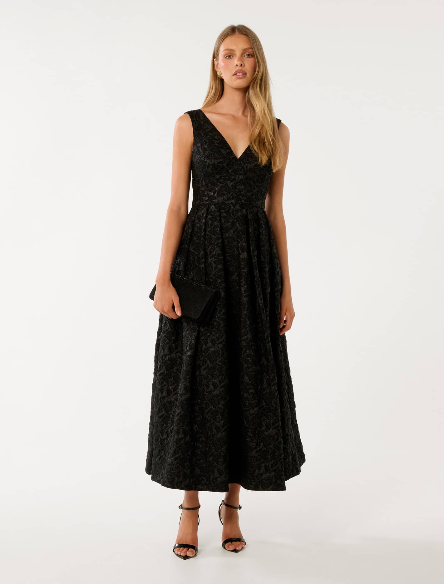 Tiffany Jacquard Maxi Dress Black