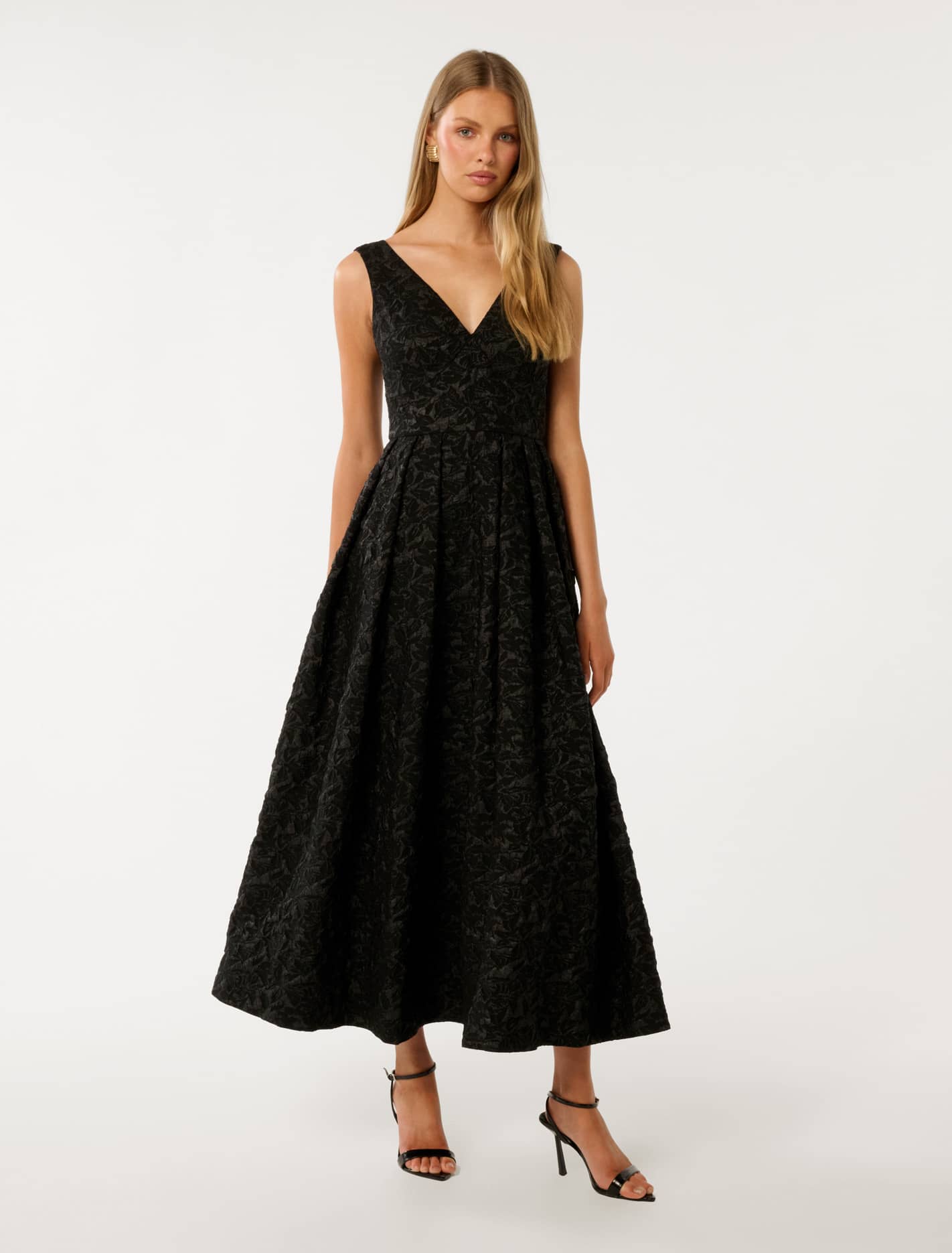 Tiffany Jacquard Maxi Dress Black
