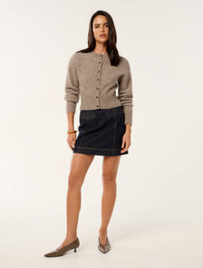 Rae Fluffy Knit Cardigan Soft Mocha