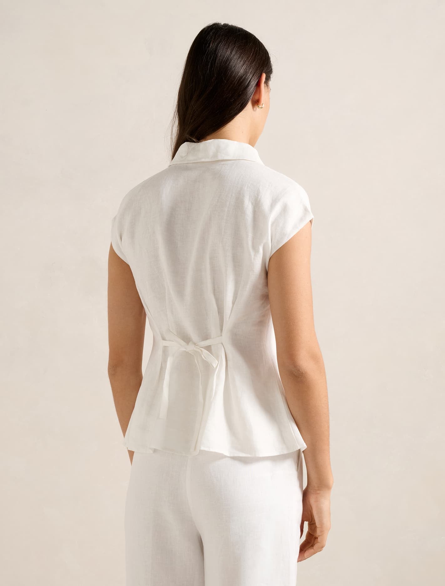 Carina Pleated Shirt Porcelain