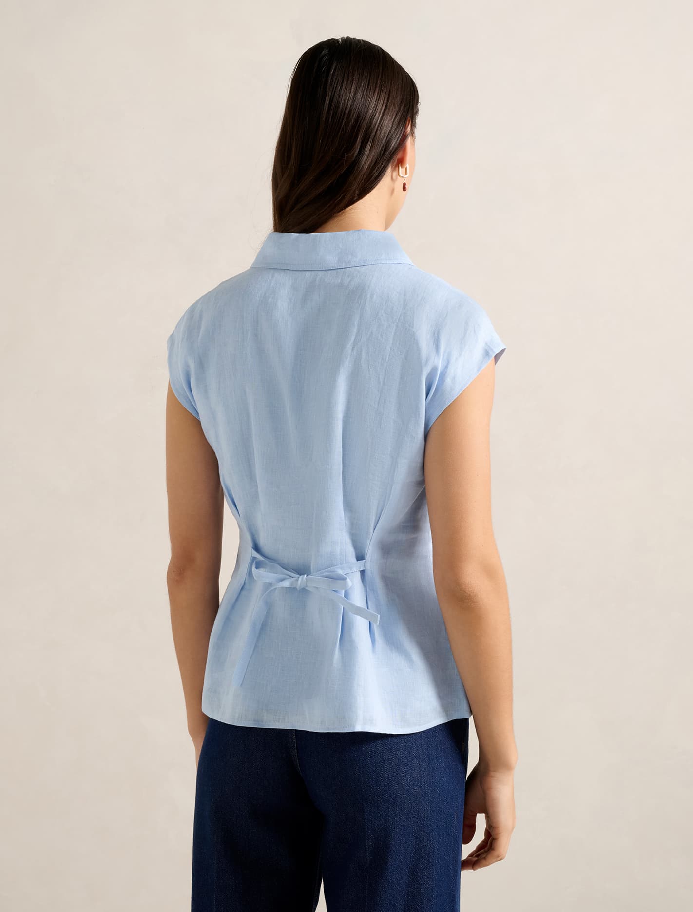 Carina Pleated Shirt Light Blue