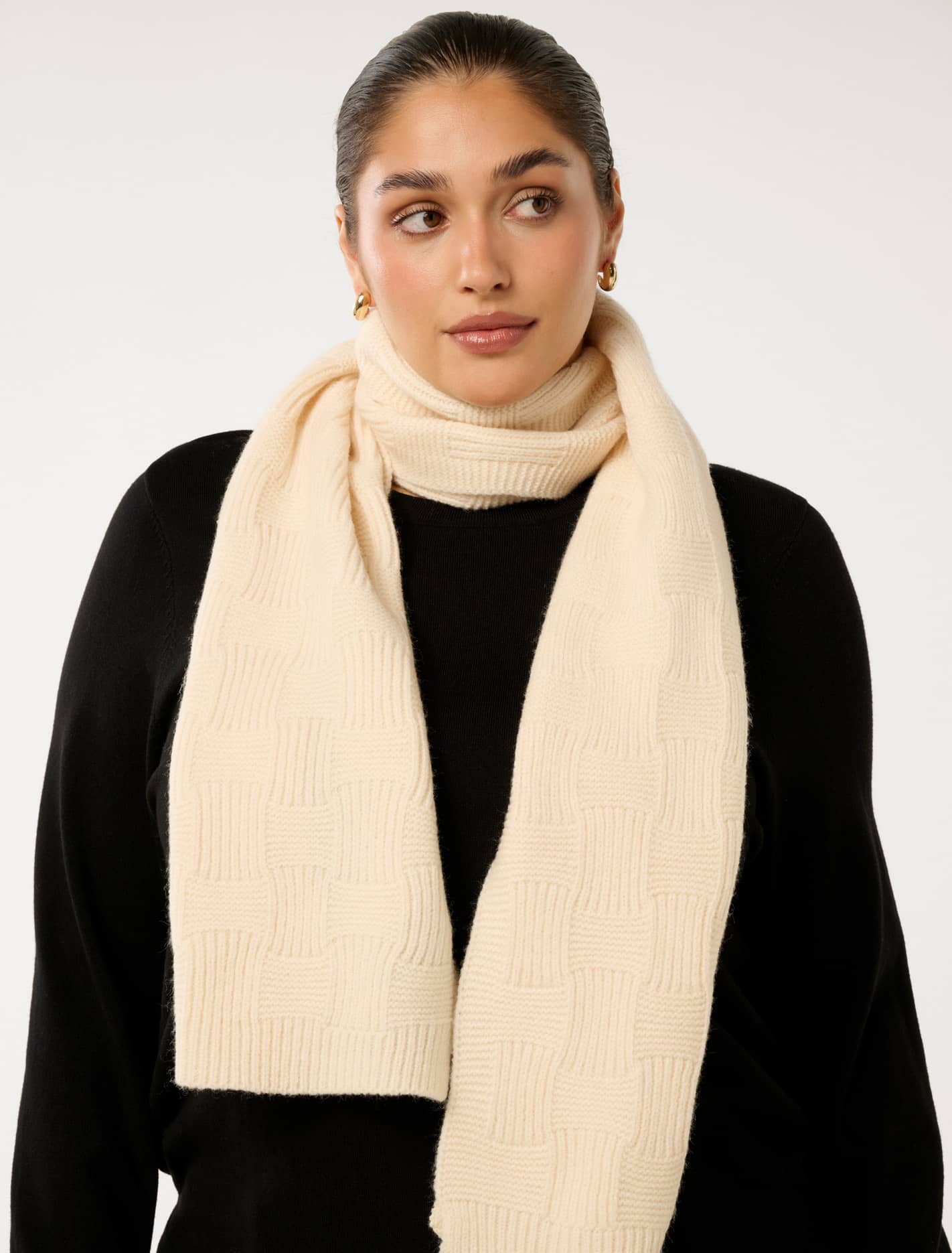 Tiana Texture Knit Scarf Ivory