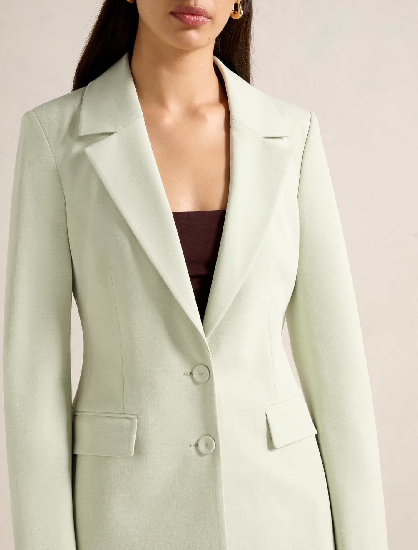 Veda Nipped Waist Blazer Peppermint Suit