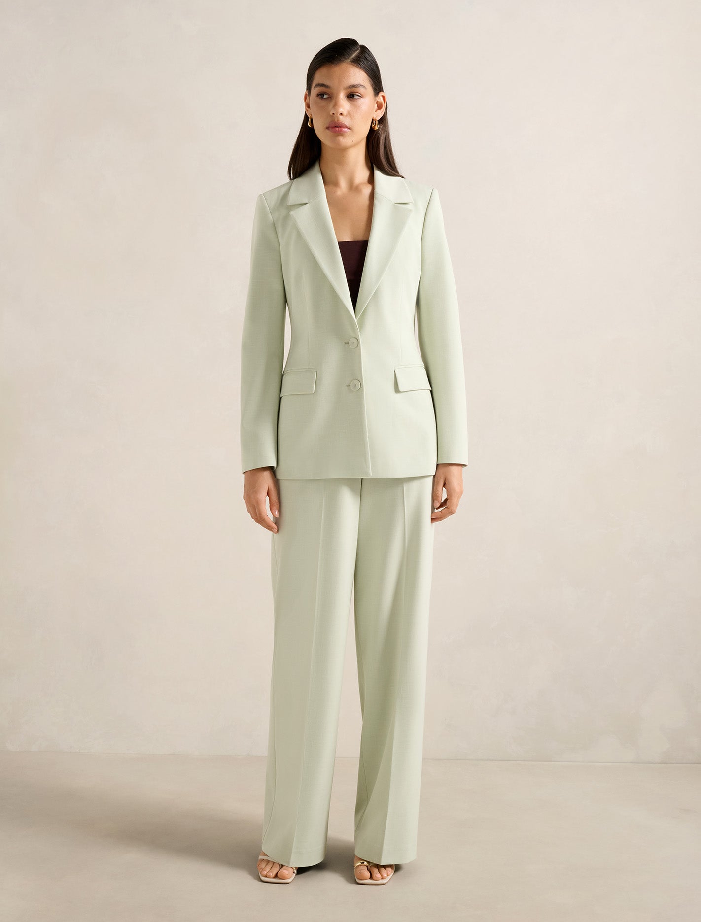 Veda Nipped Waist Blazer Peppermint Suit