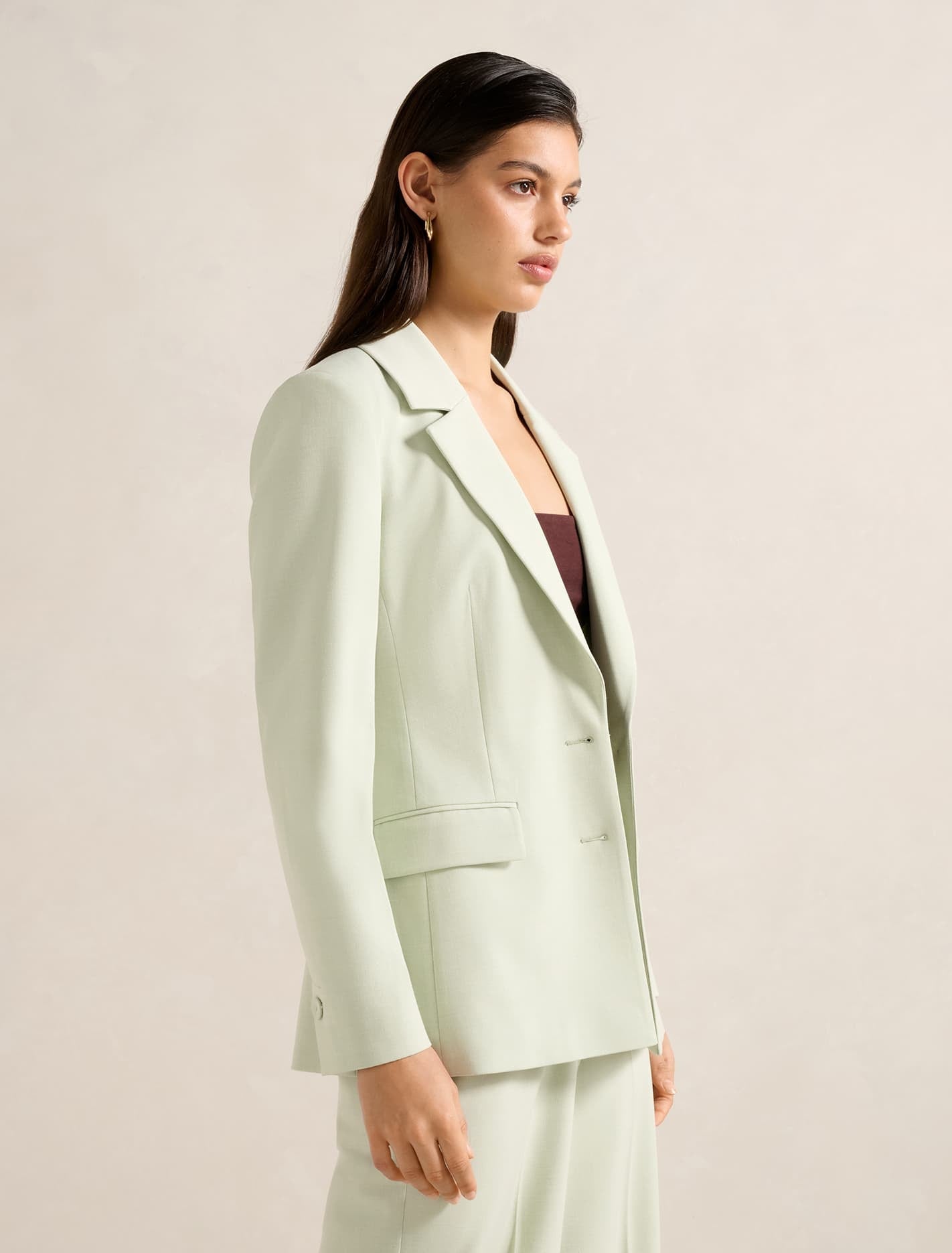 Veda Nipped Waist Blazer Peppermint Suit