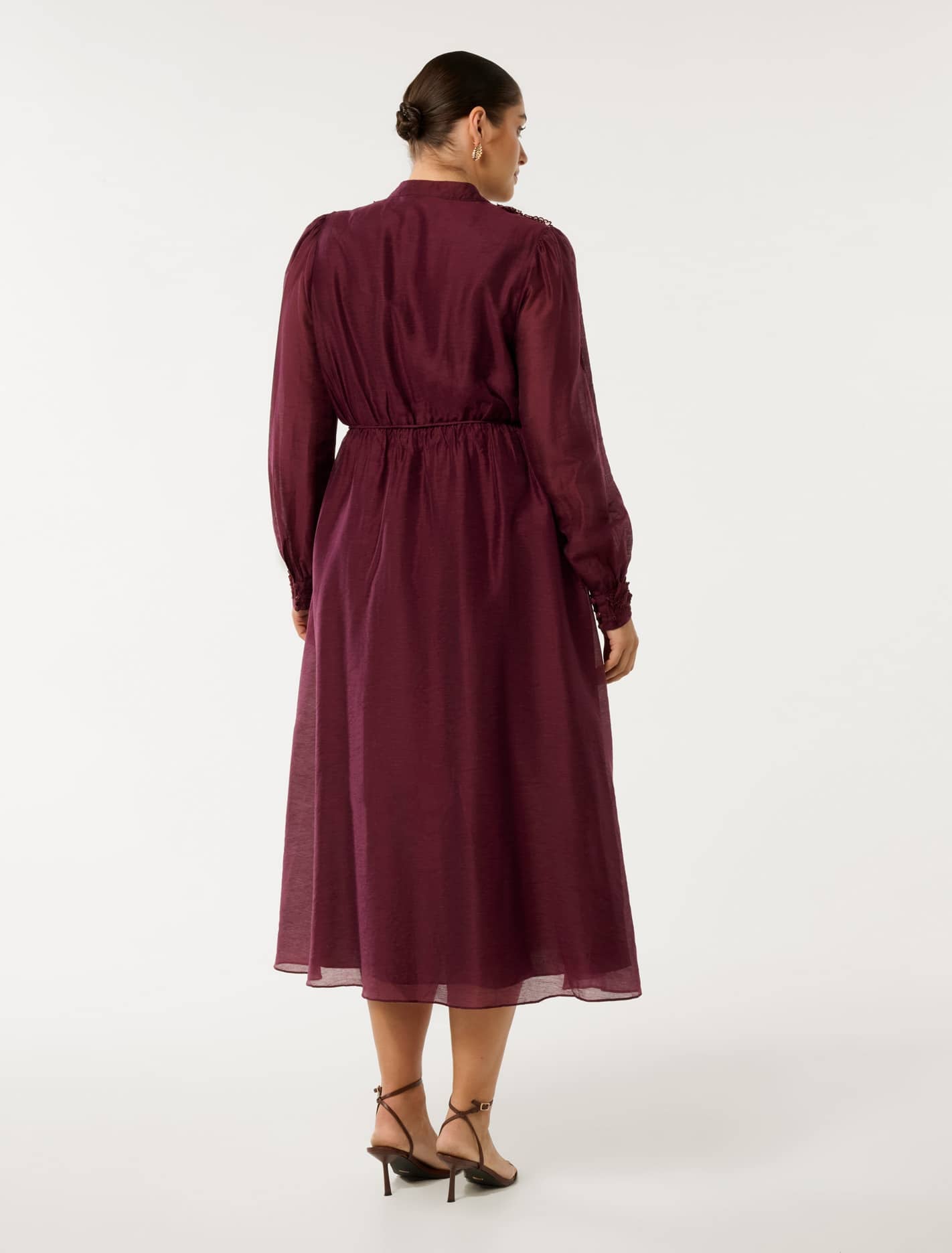 Yasmin Curve Floral Midi Dress Berry