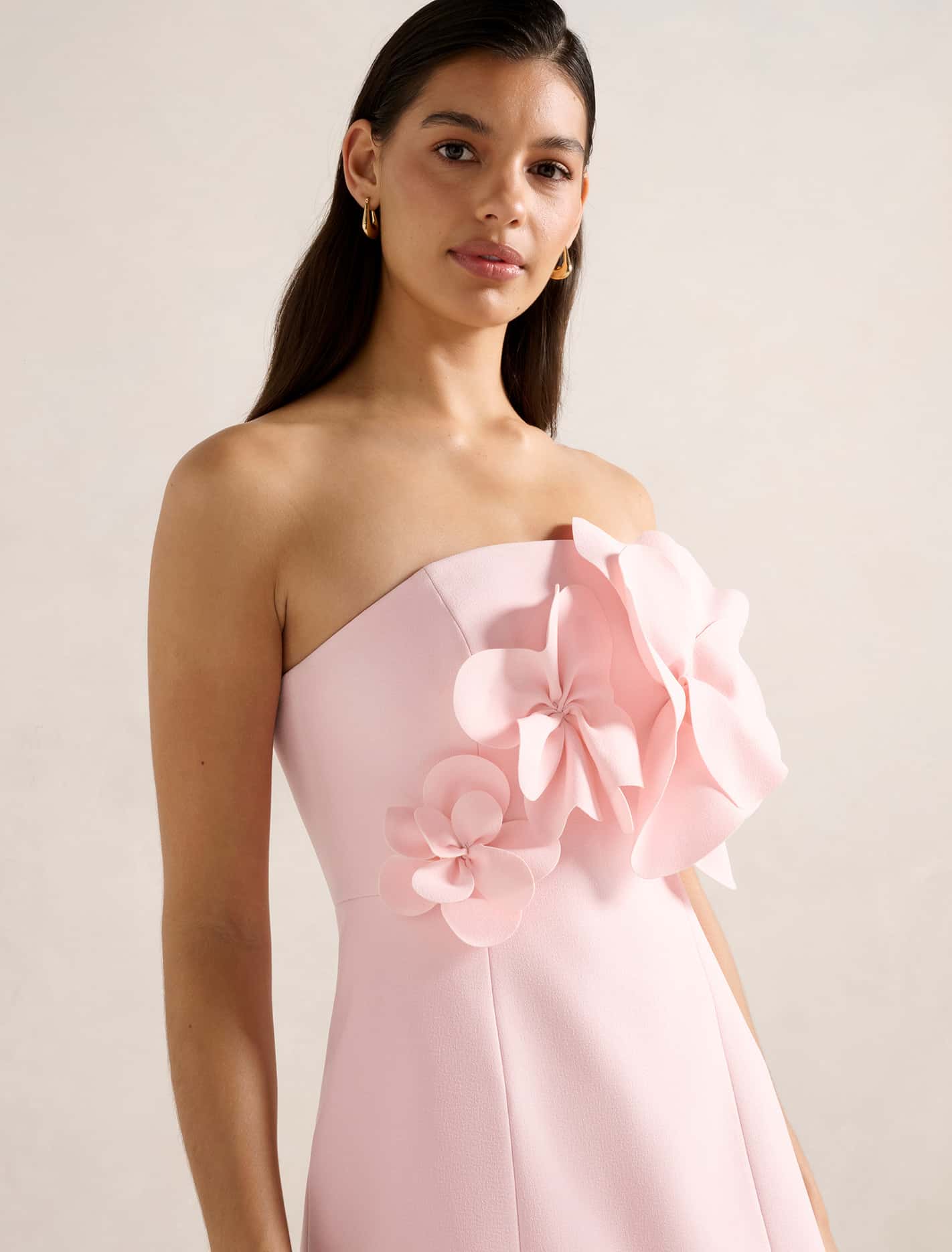 Tessa Flower Mini Dress Soft Pink