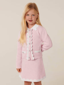 Miriam Girls Scallop Kn Skirt Light Pink Marle