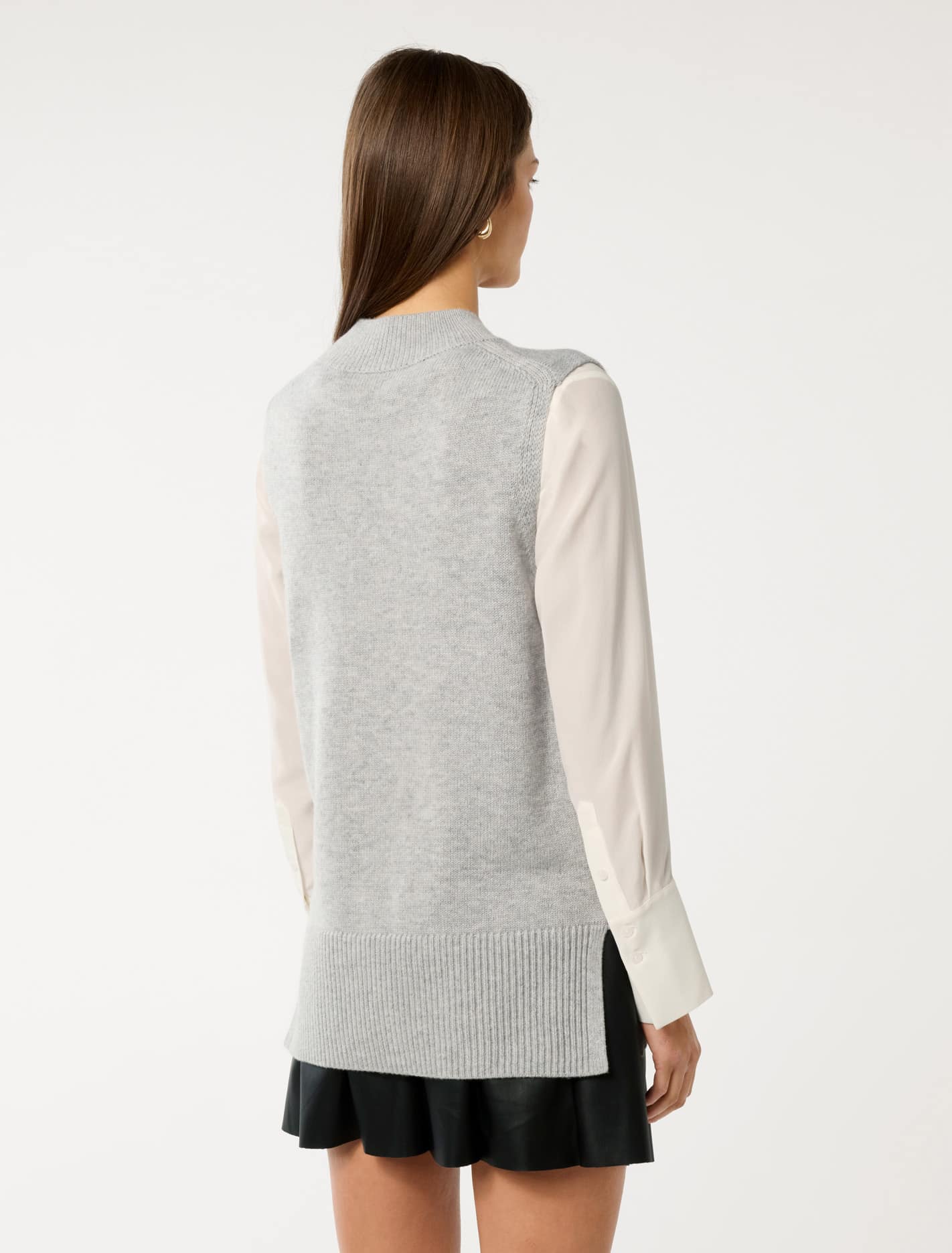 Fern High Neck Vest Light Grey