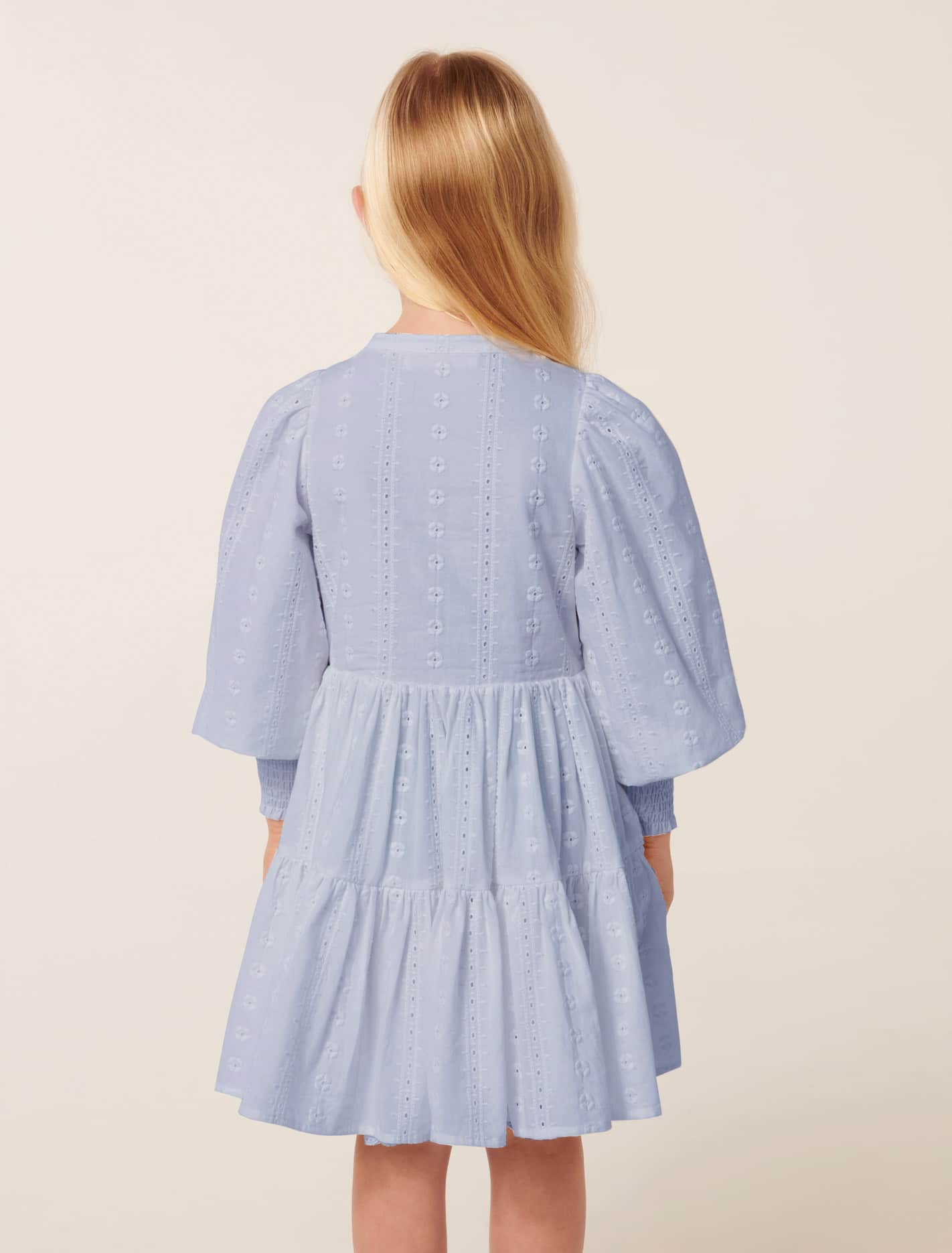 Goldie Girls Puff Sleeve Dress Pacific Blue