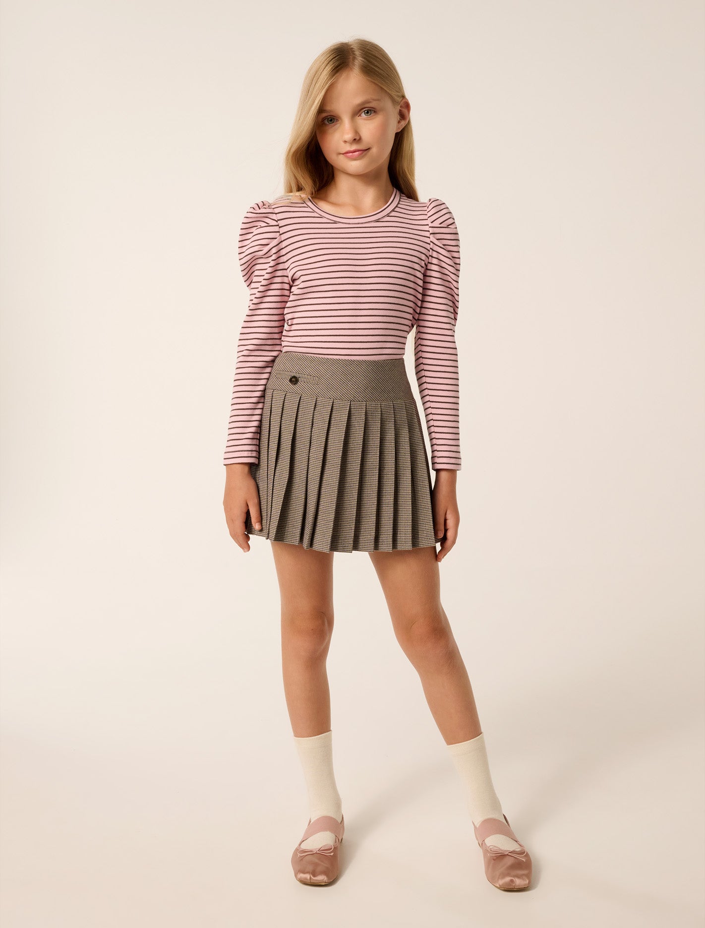 Ariel Teen LS Jersey Top Pink Stripe