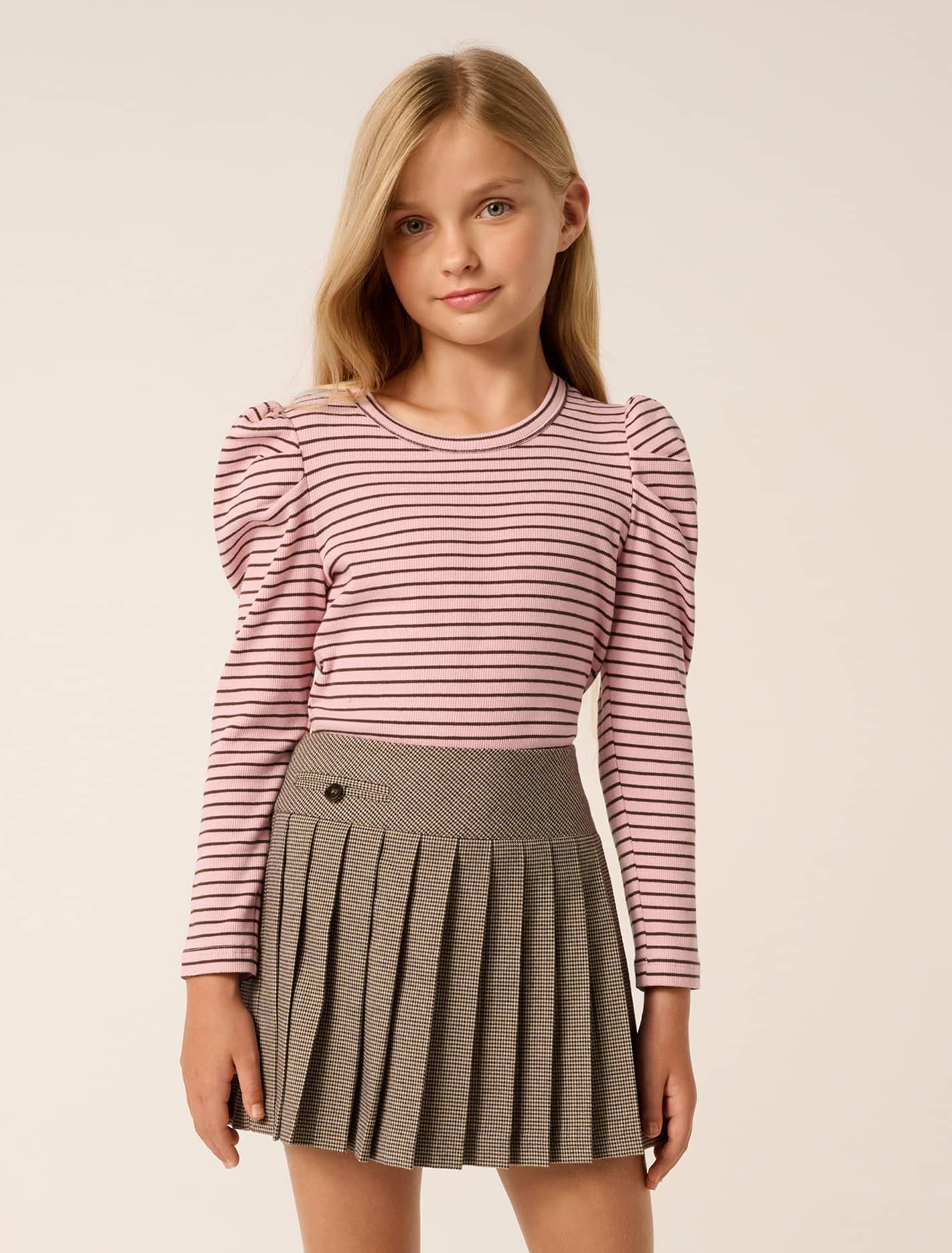 Ariel Teen LS Jersey Top Pink Stripe