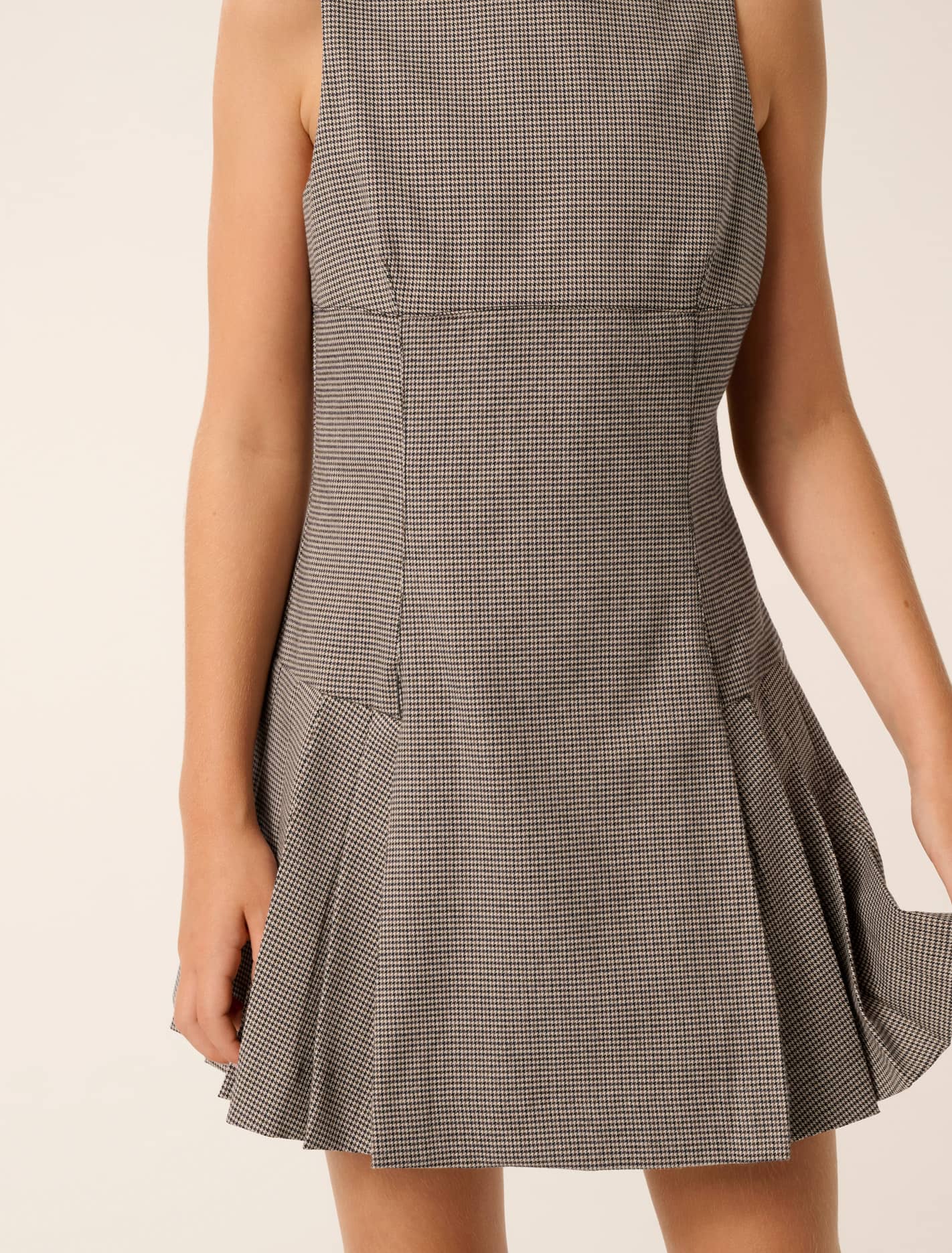 Misty Teen Pleat Dress Mocha Check