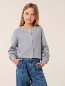 Violet Teen Jewel Cardigan Powder Blue