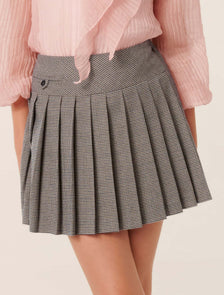 Alberta Teen Pleat Mini Skirt Mocha Check