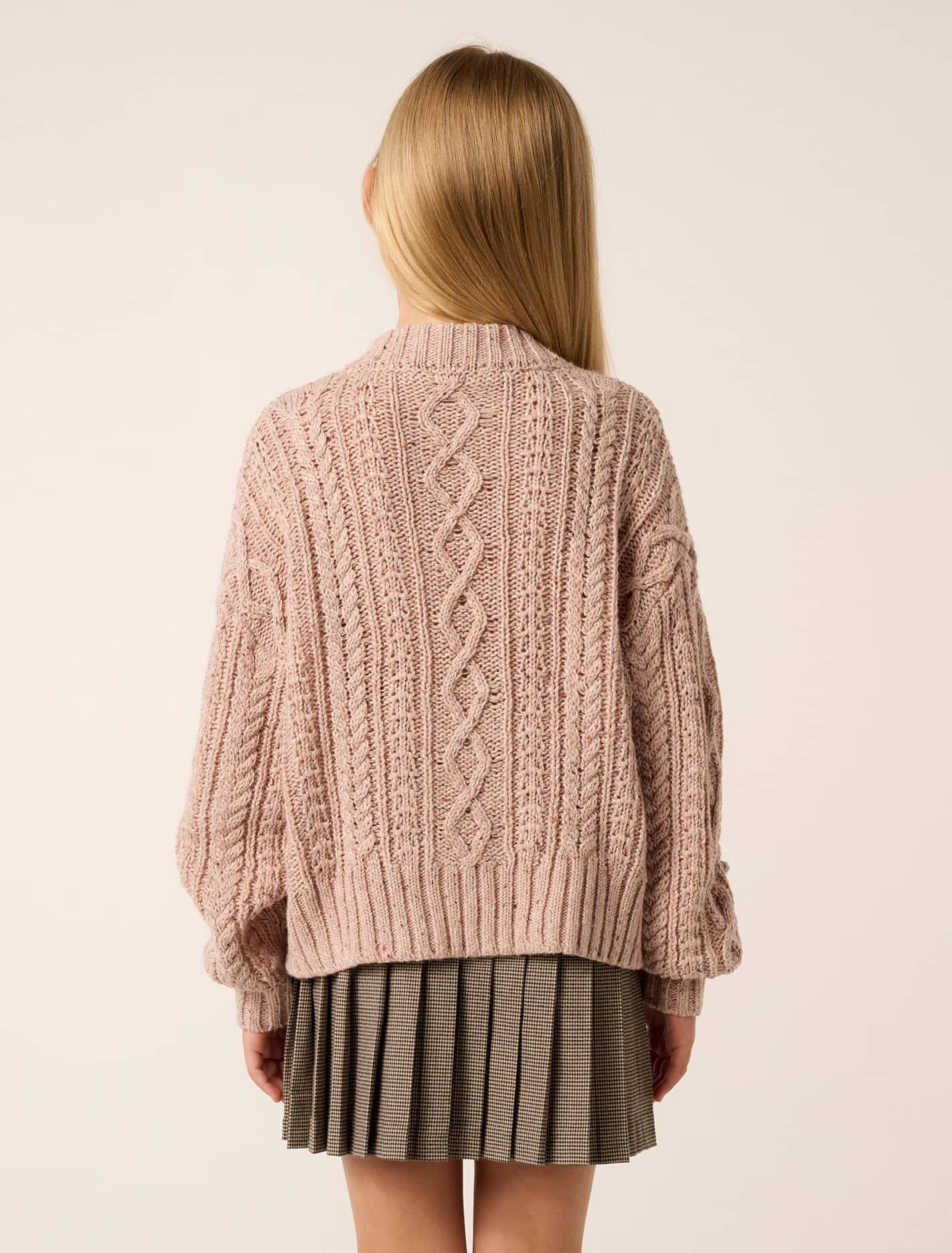 Maxine Teen Pom-Pom Cardigan Peach Glimmer