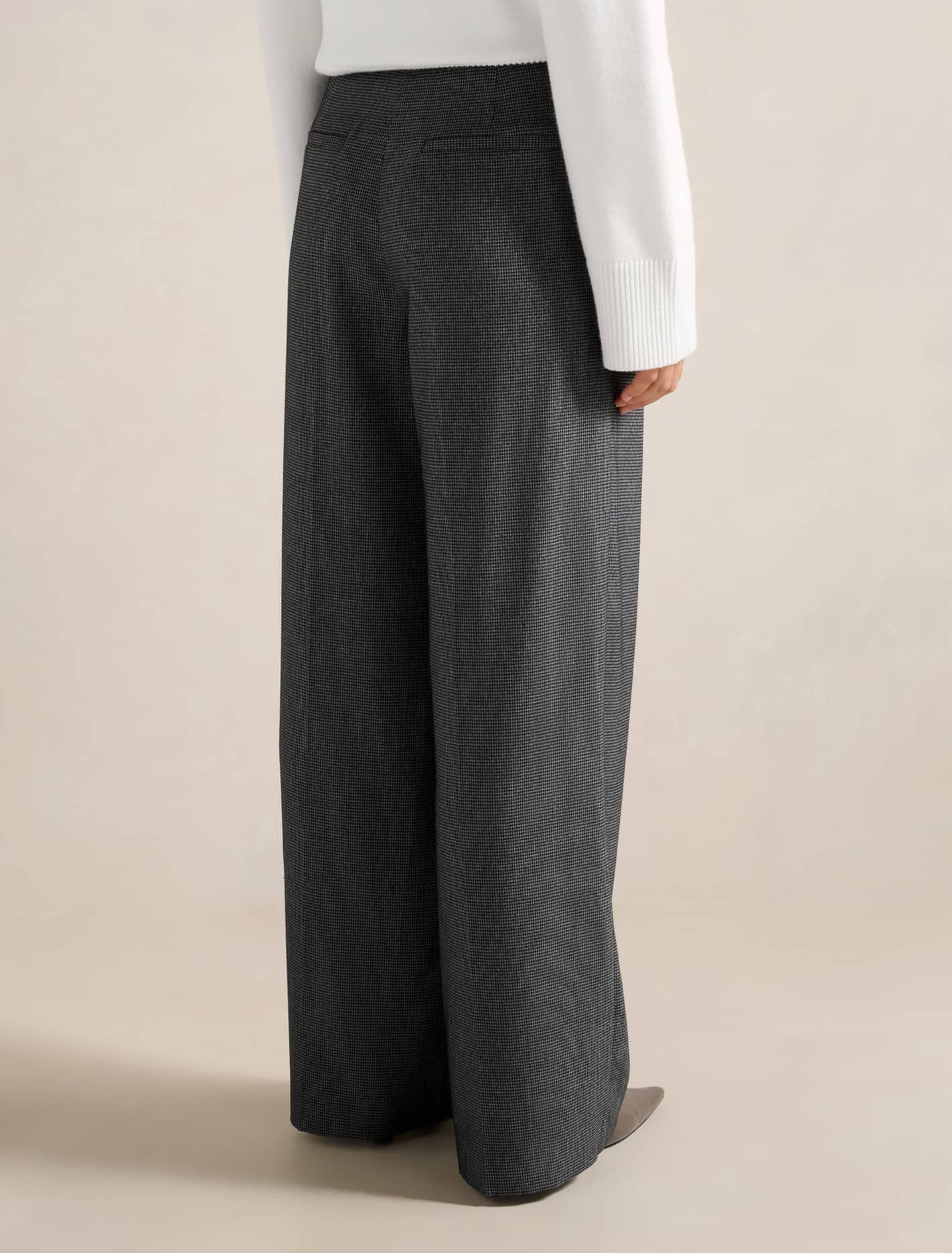 Eden Check Wide-Leg Pants Micro Check