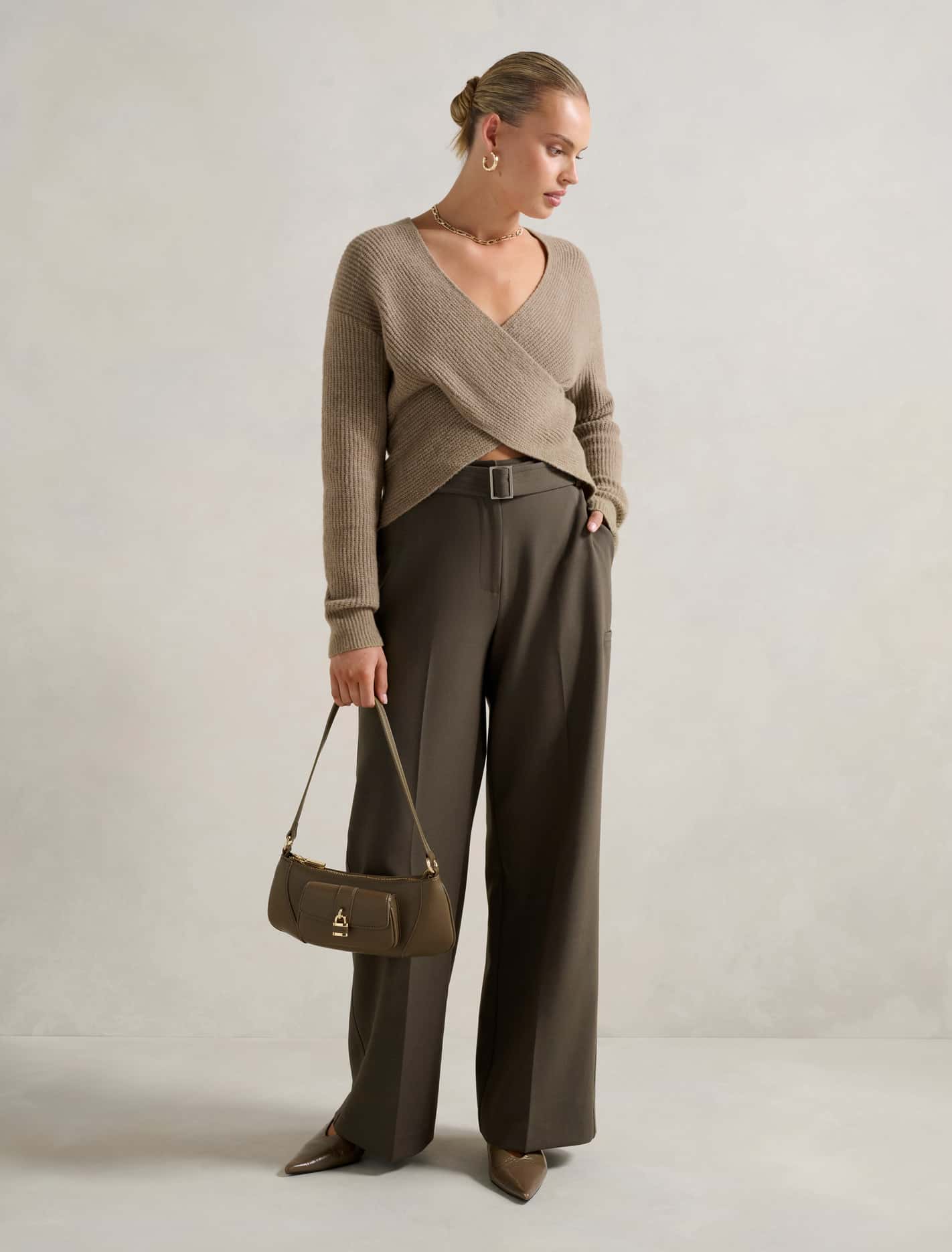 Odette Utility Wide-Leg Pants Slate Grey
