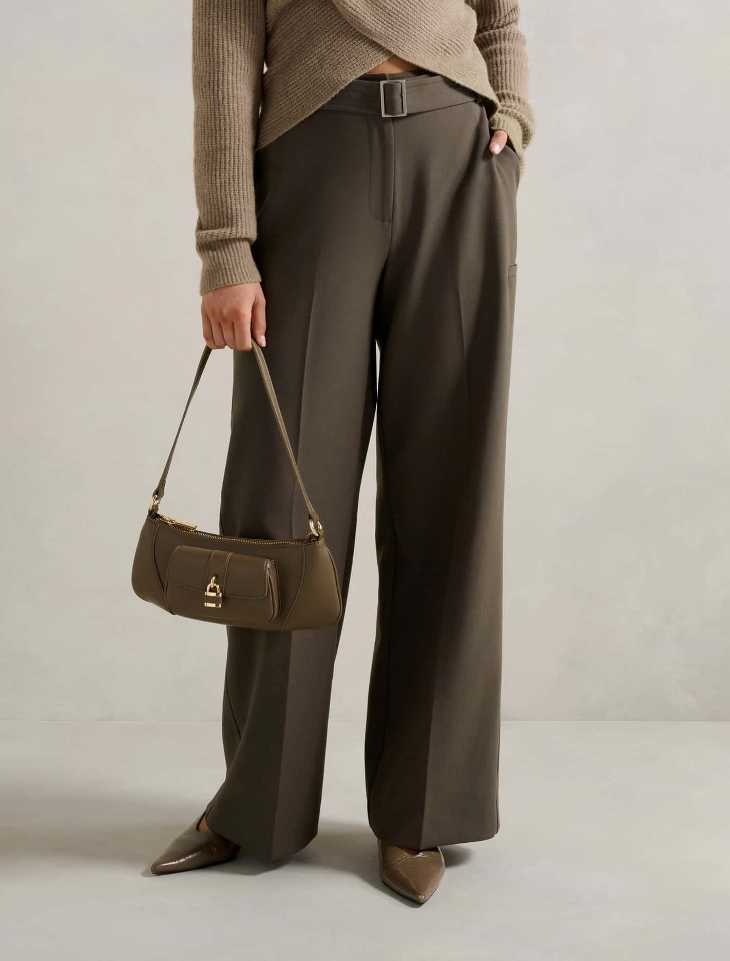 Odette Utility Wide-Leg Pants Slate Grey