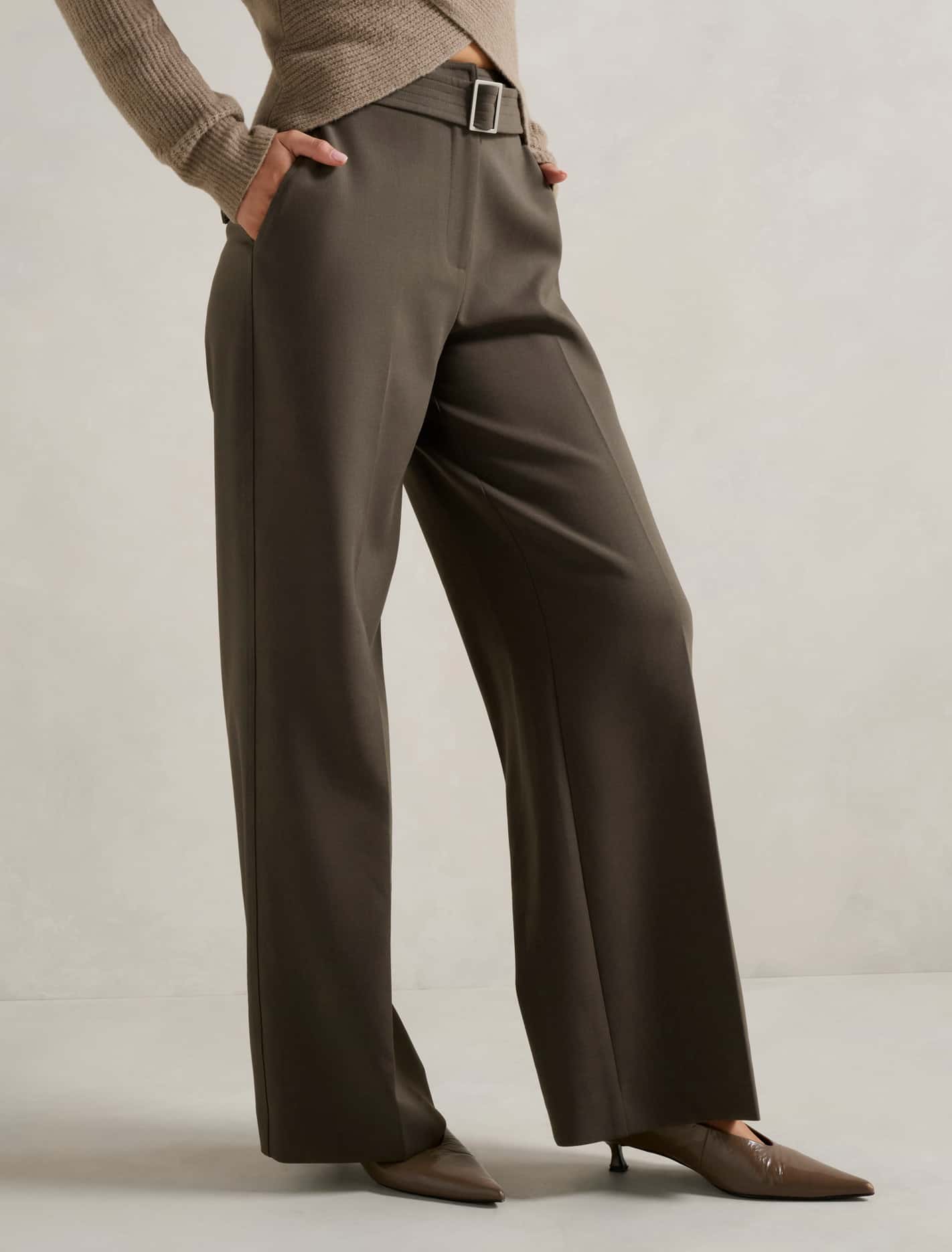 Odette Utility Wide-Leg Pants Slate Grey