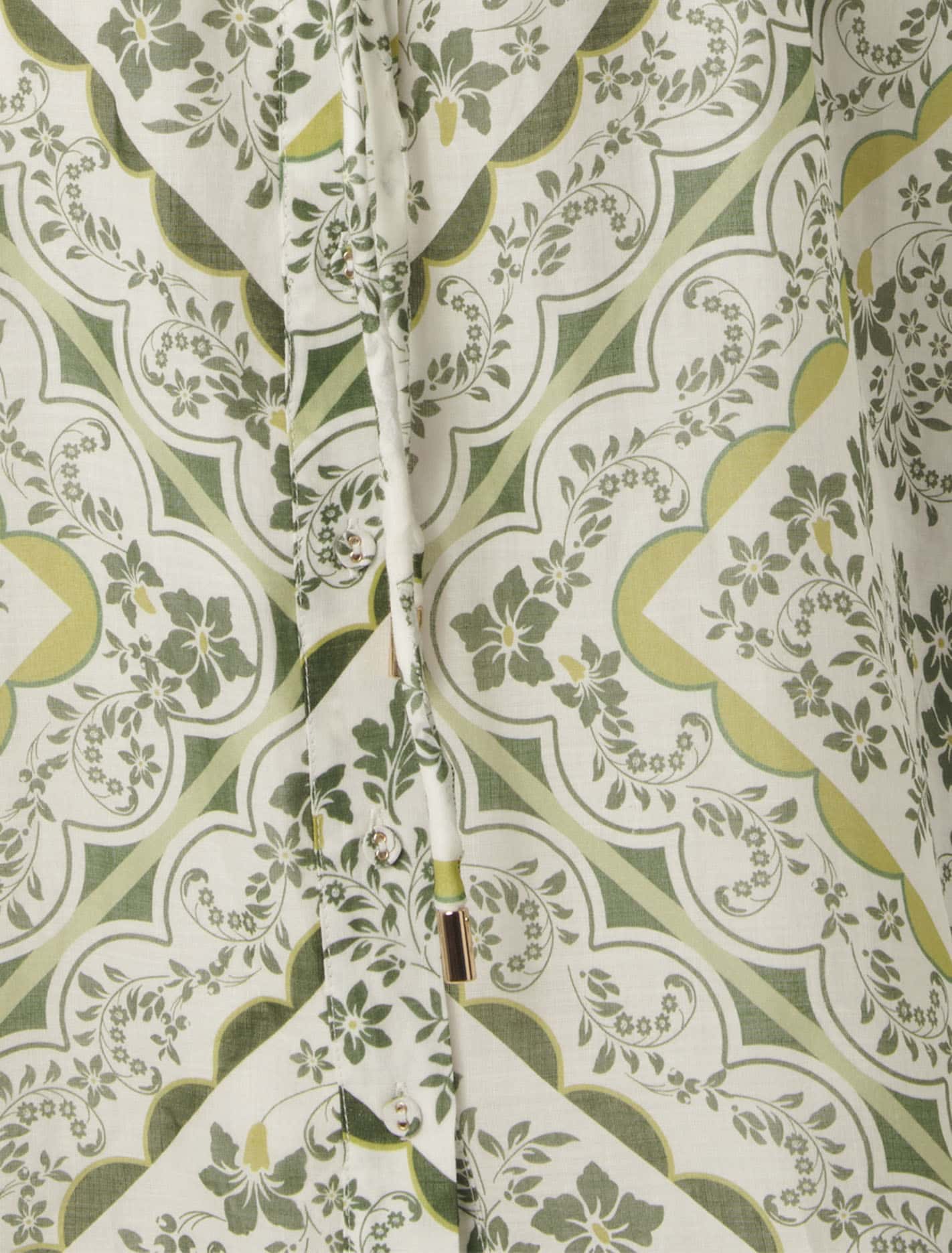 Arden Curve Long Sleeve Mini Dress Green Penola Tile
