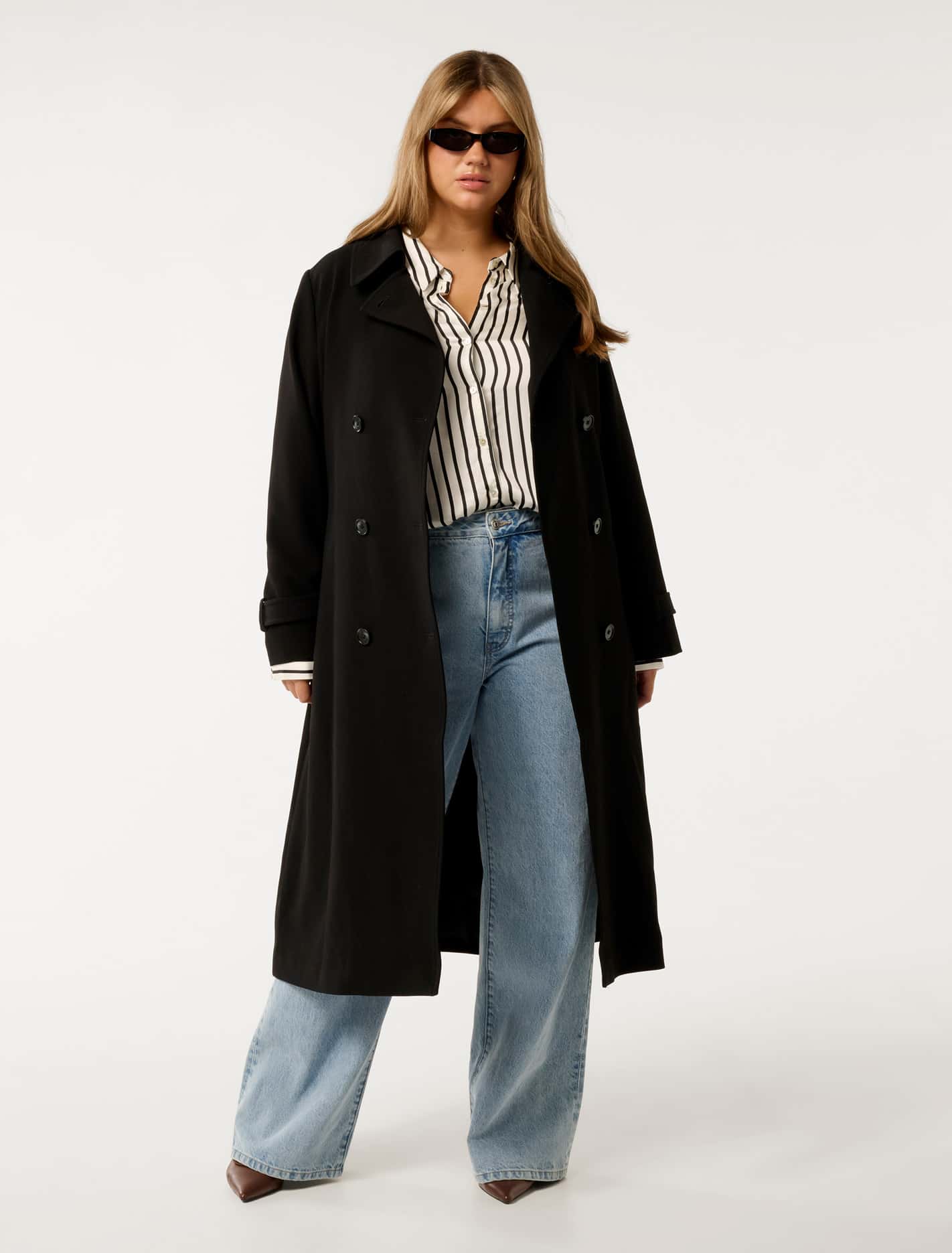 Coco Curve Satin Shirt Nera Stripe