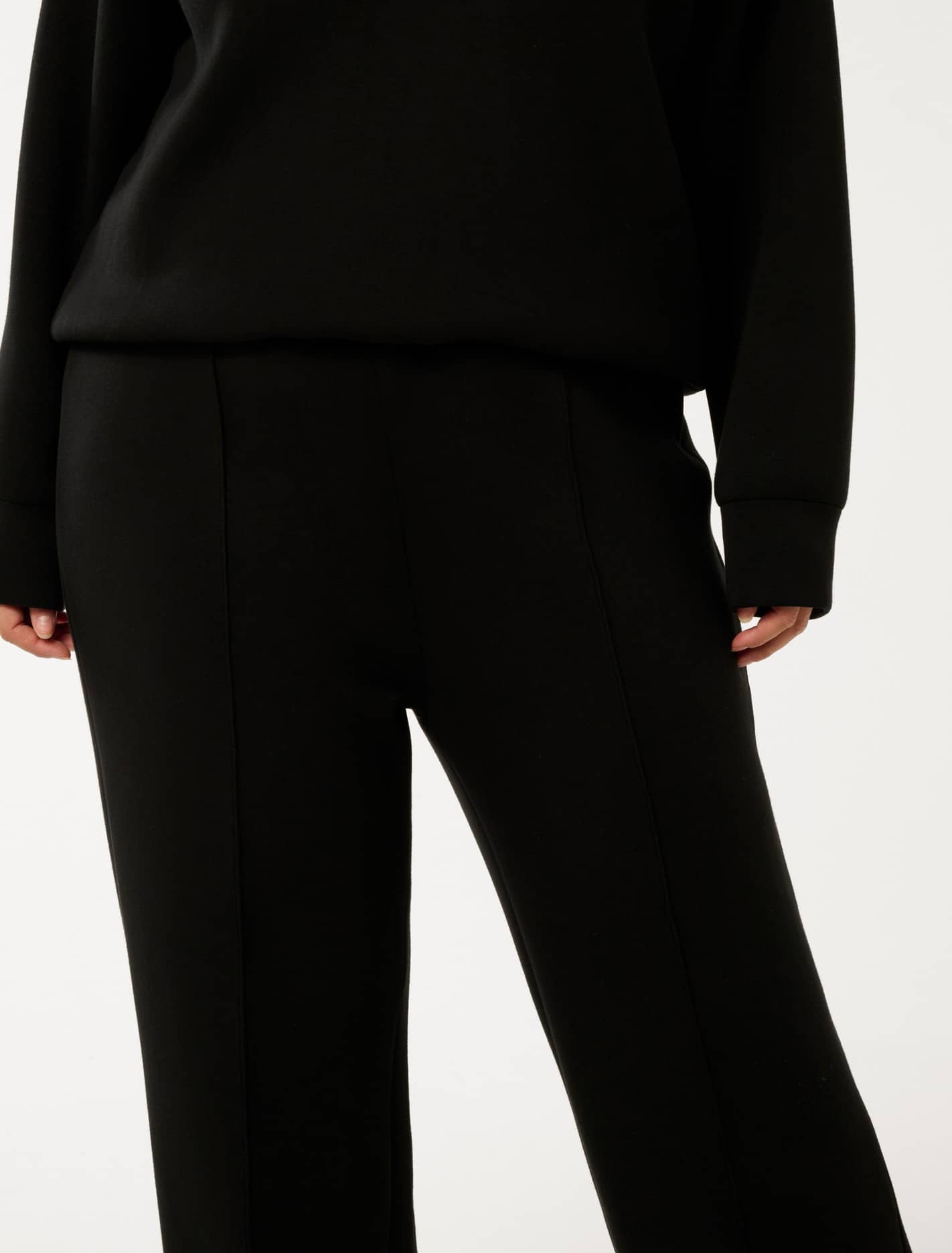 Tiana Curve Wide-Leg Track Pants Black