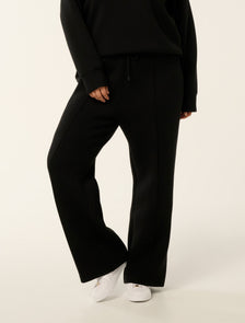 Tiana Curve Wide-Leg Track Pants Black