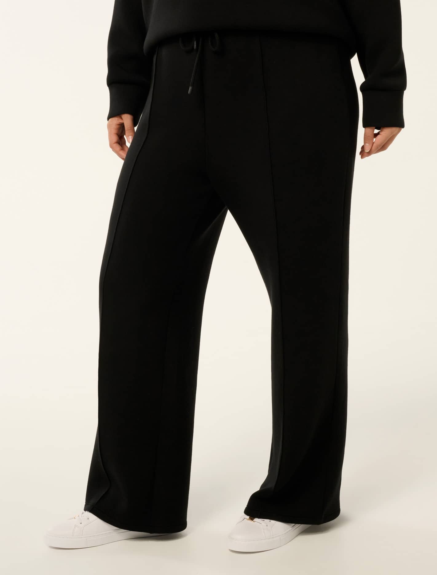Tiana Curve Wide-Leg Track Pants Black