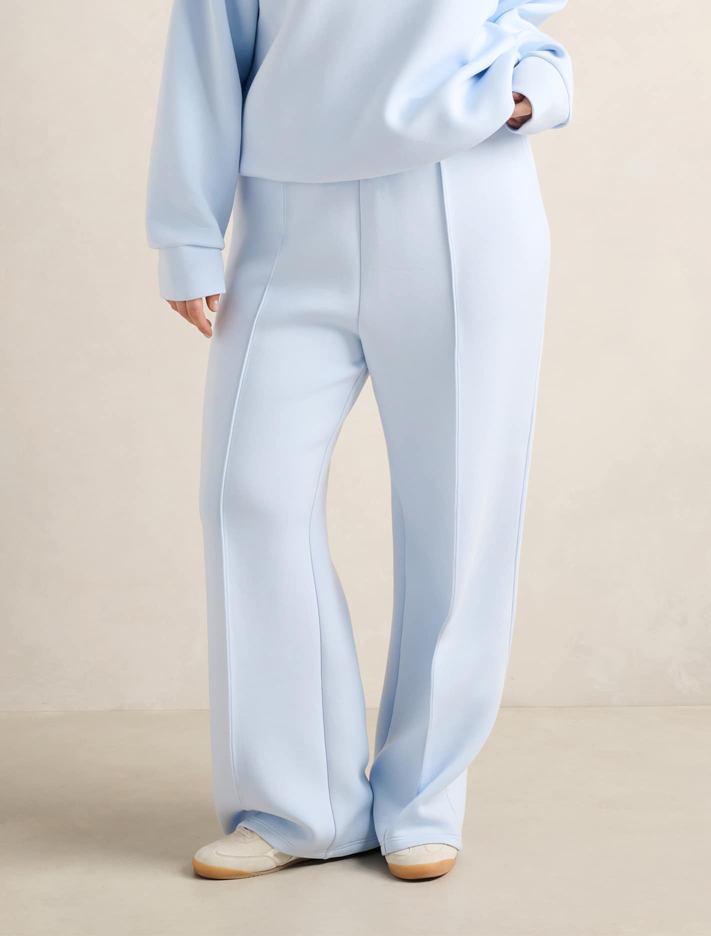 Tiana Curve Wide-Leg Track Pants Cloud Blue
