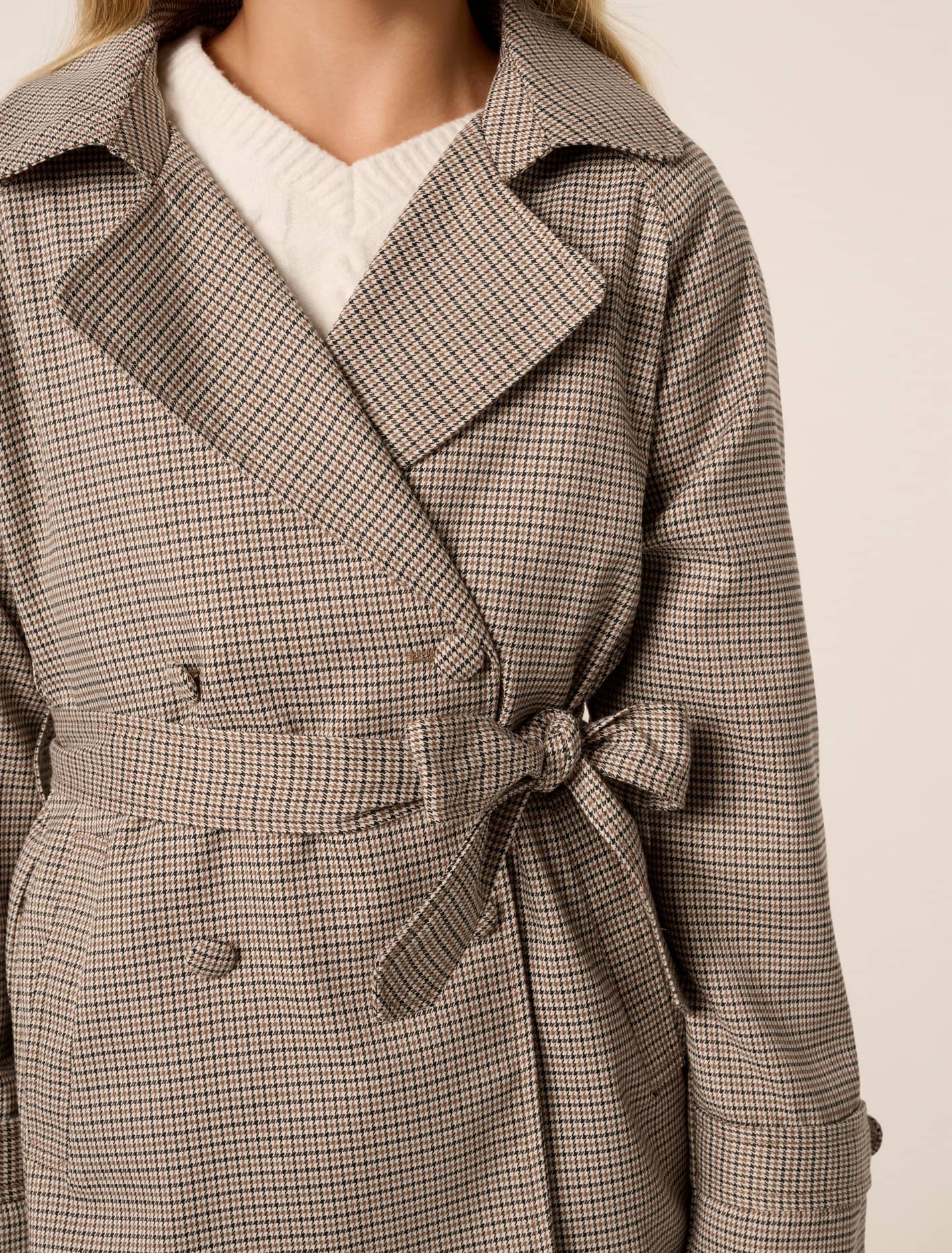 Paris Teen Trench Coat Mocha Mini Check