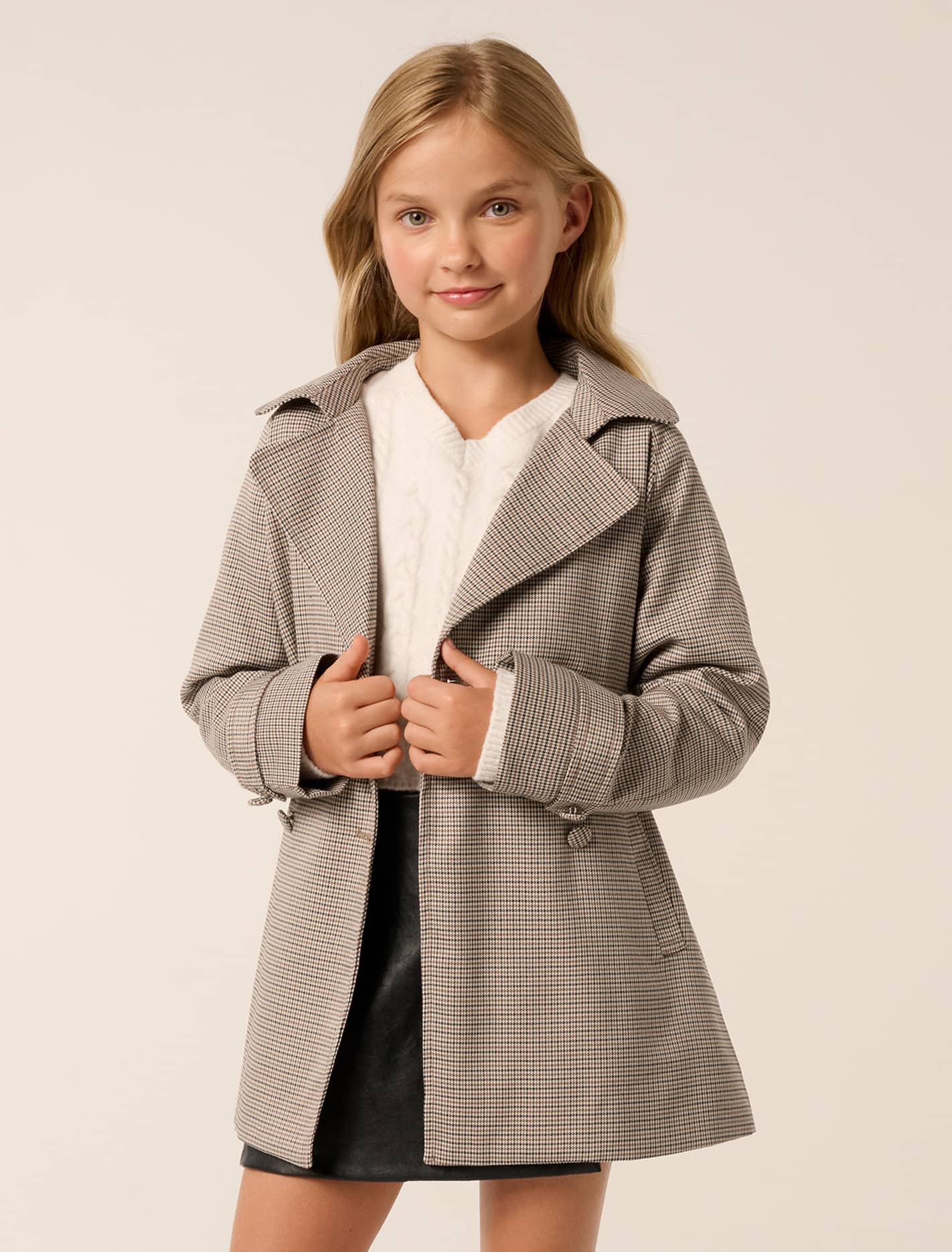 Paris Teen Trench Coat Mocha Mini Check