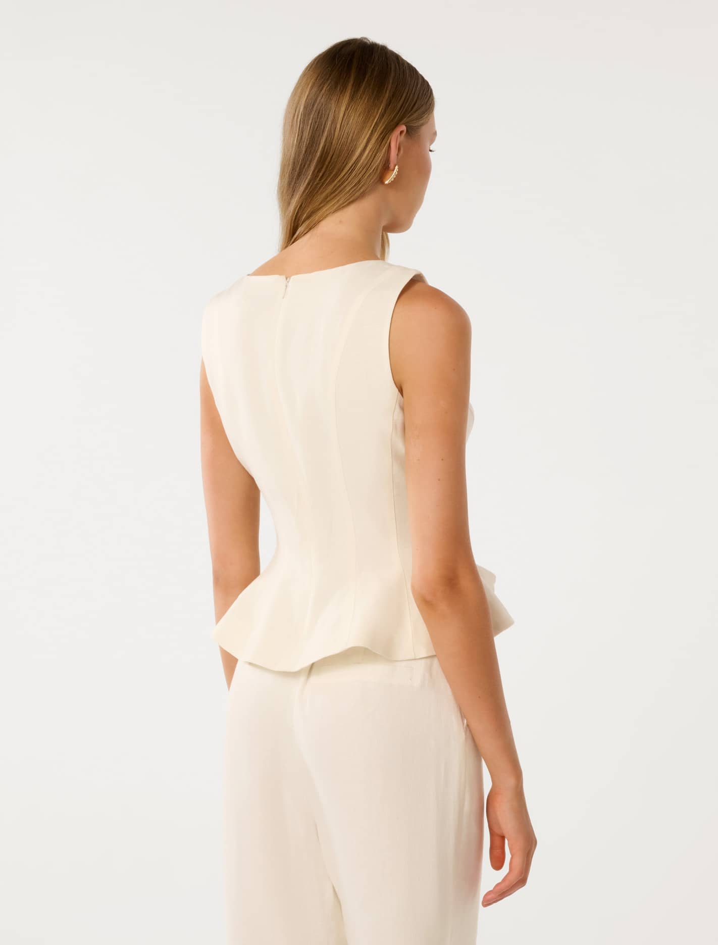 Penny Peplum Top Star White