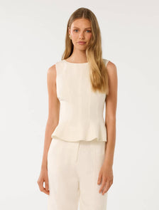 Penny Peplum Top Star White