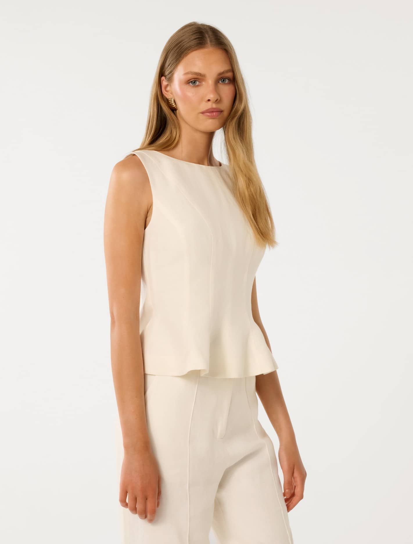 Penny Peplum Top Star White