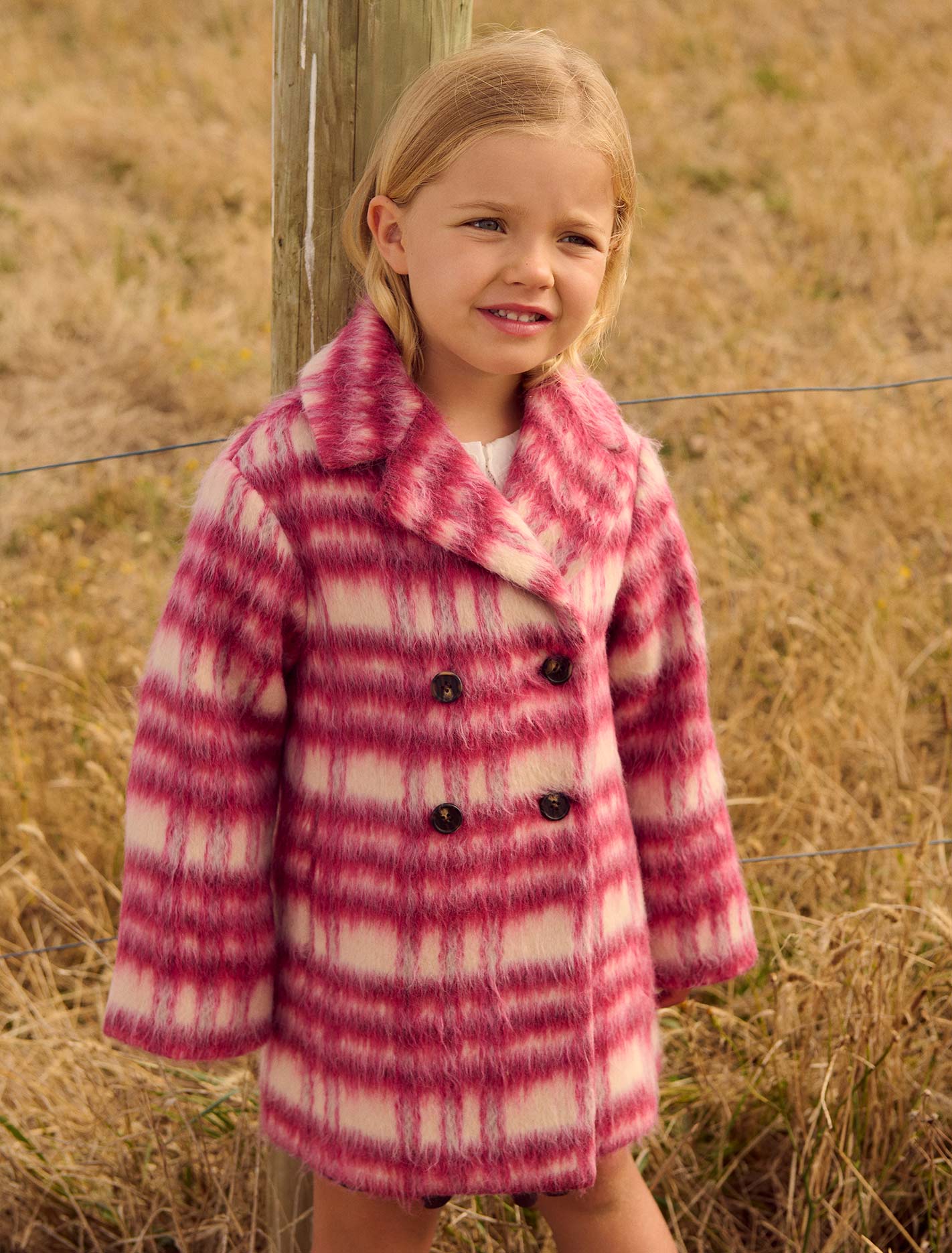 Aurelia Girls Double Breasted Coat Apres Ski Check