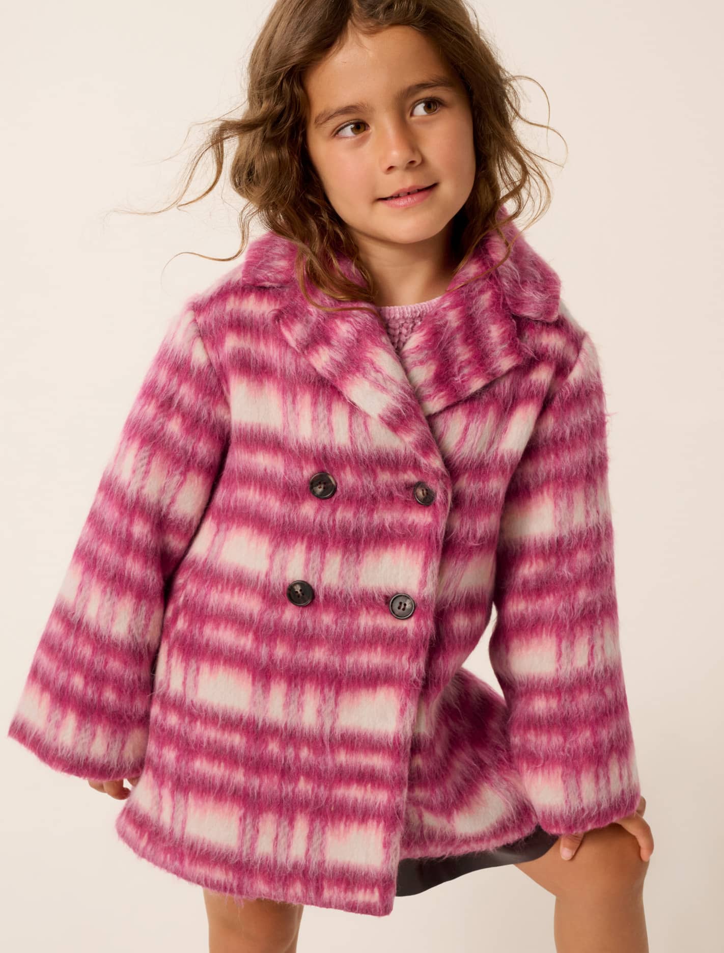 Aurelia Girls Double Breasted Coat Apres Ski Check
