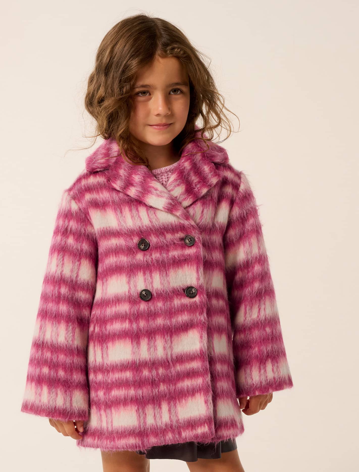 Aurelia Girls Double Breasted Coat Apres Ski Check