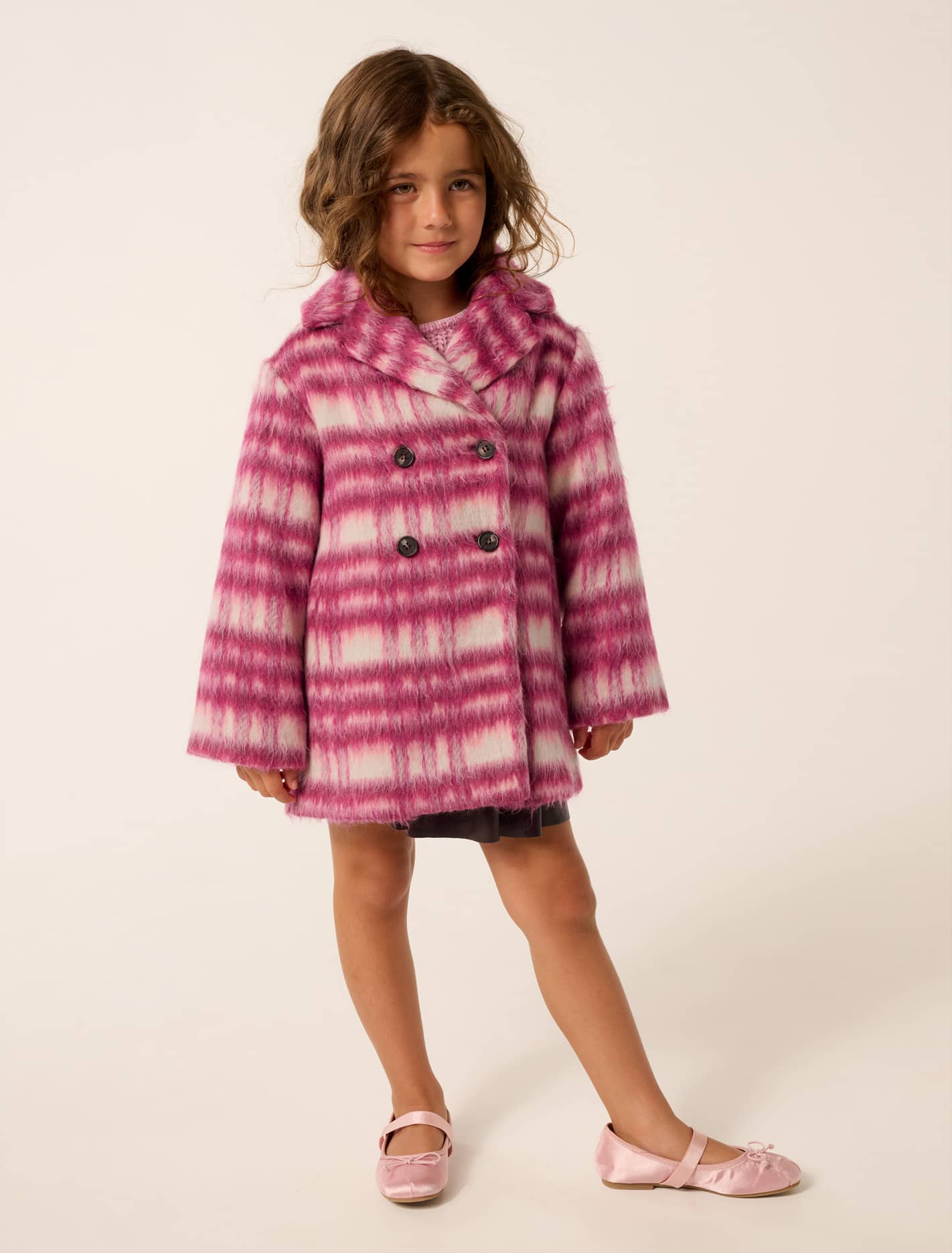 Aurelia Girls Double Breasted Coat Apres Ski Check