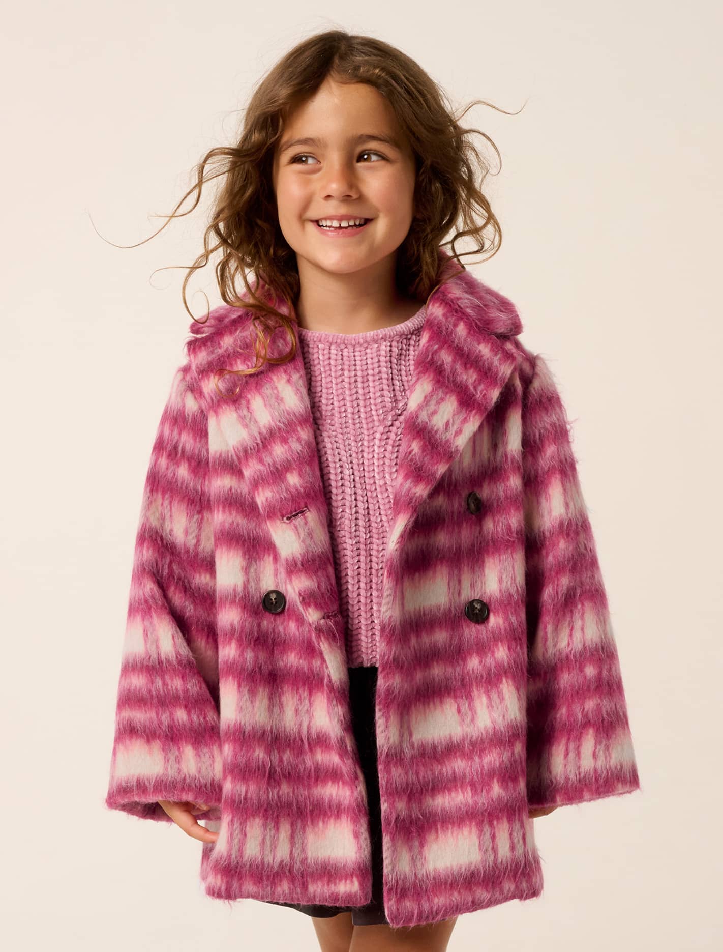 Aurelia Girls Double Breasted Coat Apres Ski Check