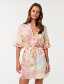 Franny Mini Shirt Dress Soft Italian Holiday