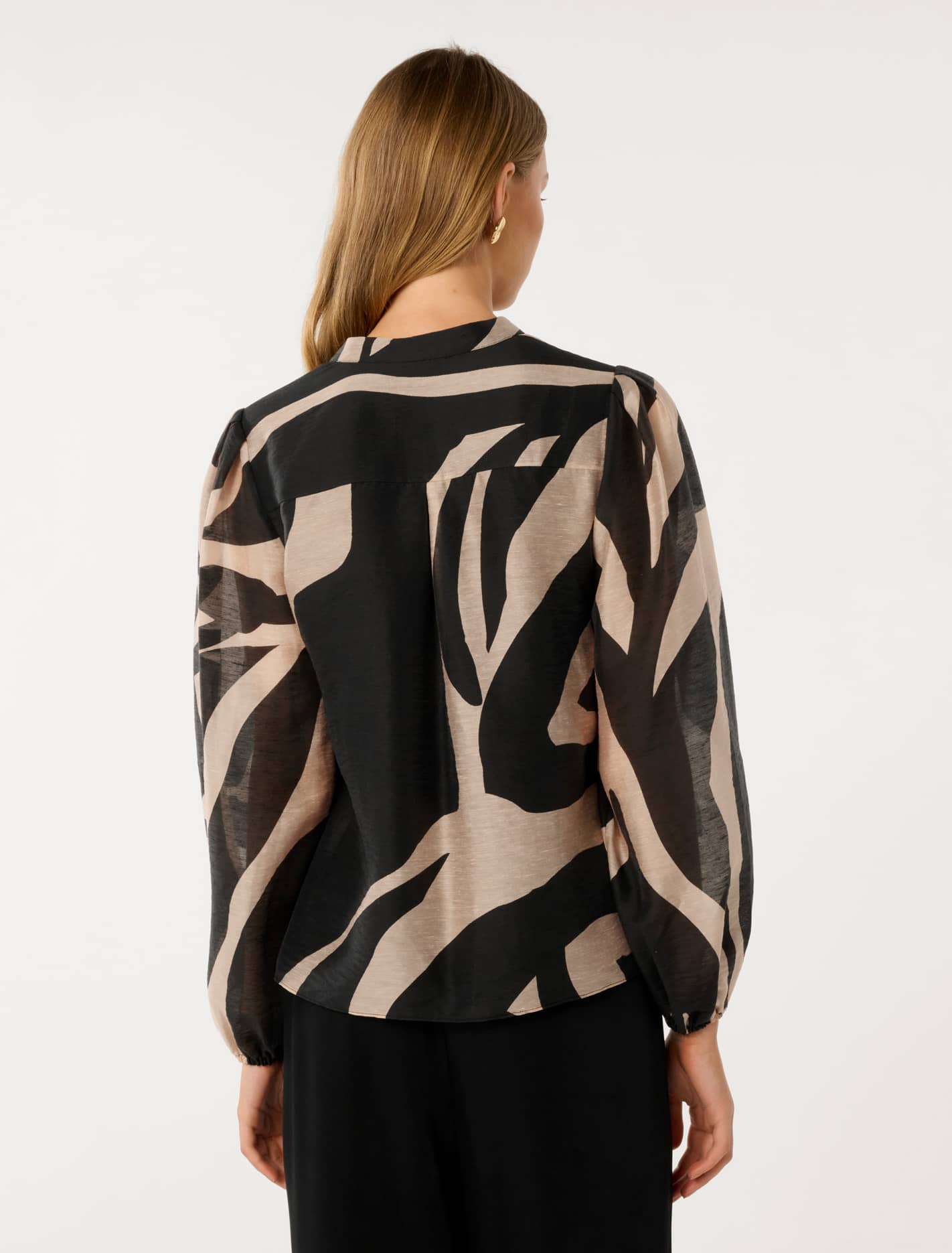 Adaline Printed Blouse Black Drew Abstract