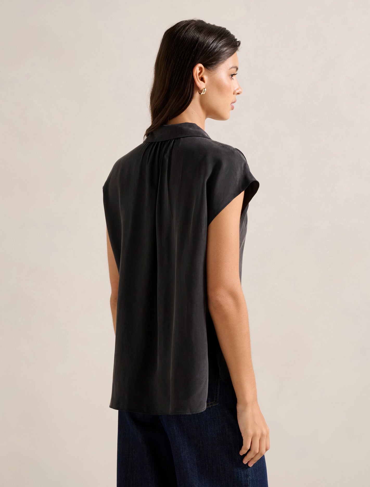 Laura Sleeveless Cupro Top Black