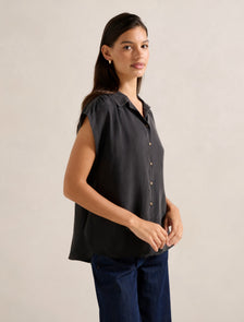 Laura Sleeveless Cupro Top Black
