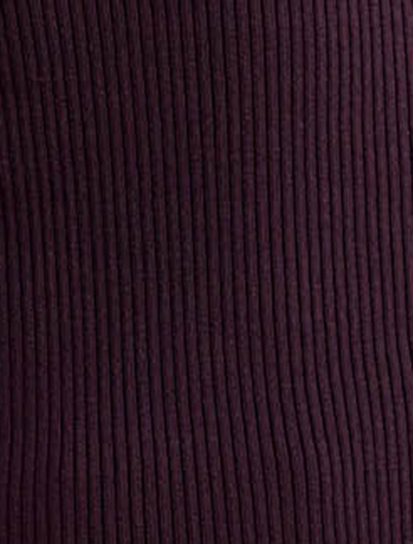 Billie Fold Over Knitted Bardot Top Mulberry