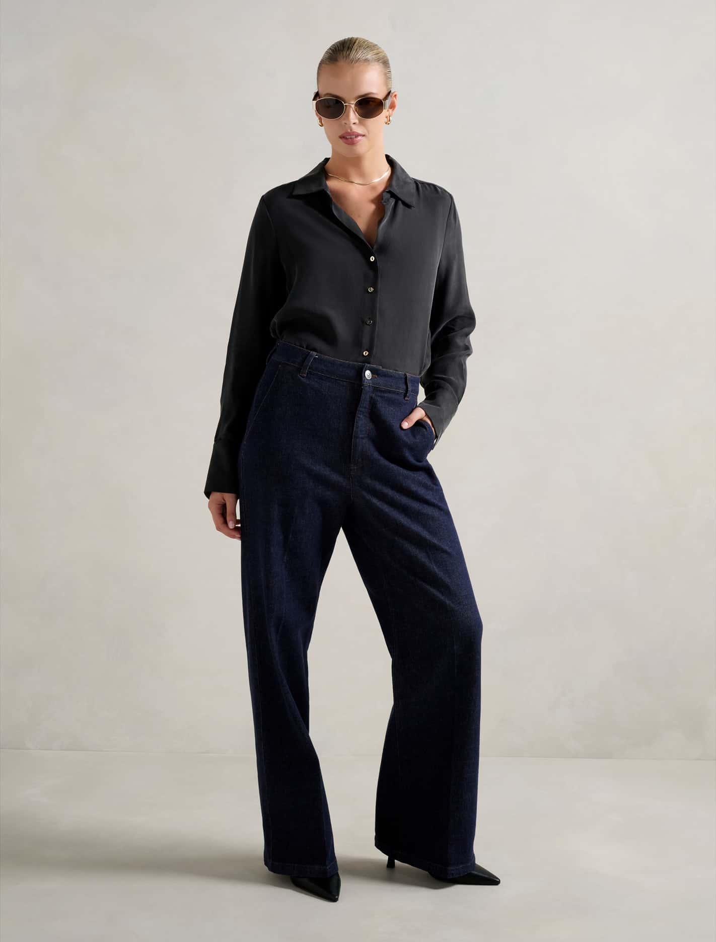 Bonnie Cupro Shirt Black