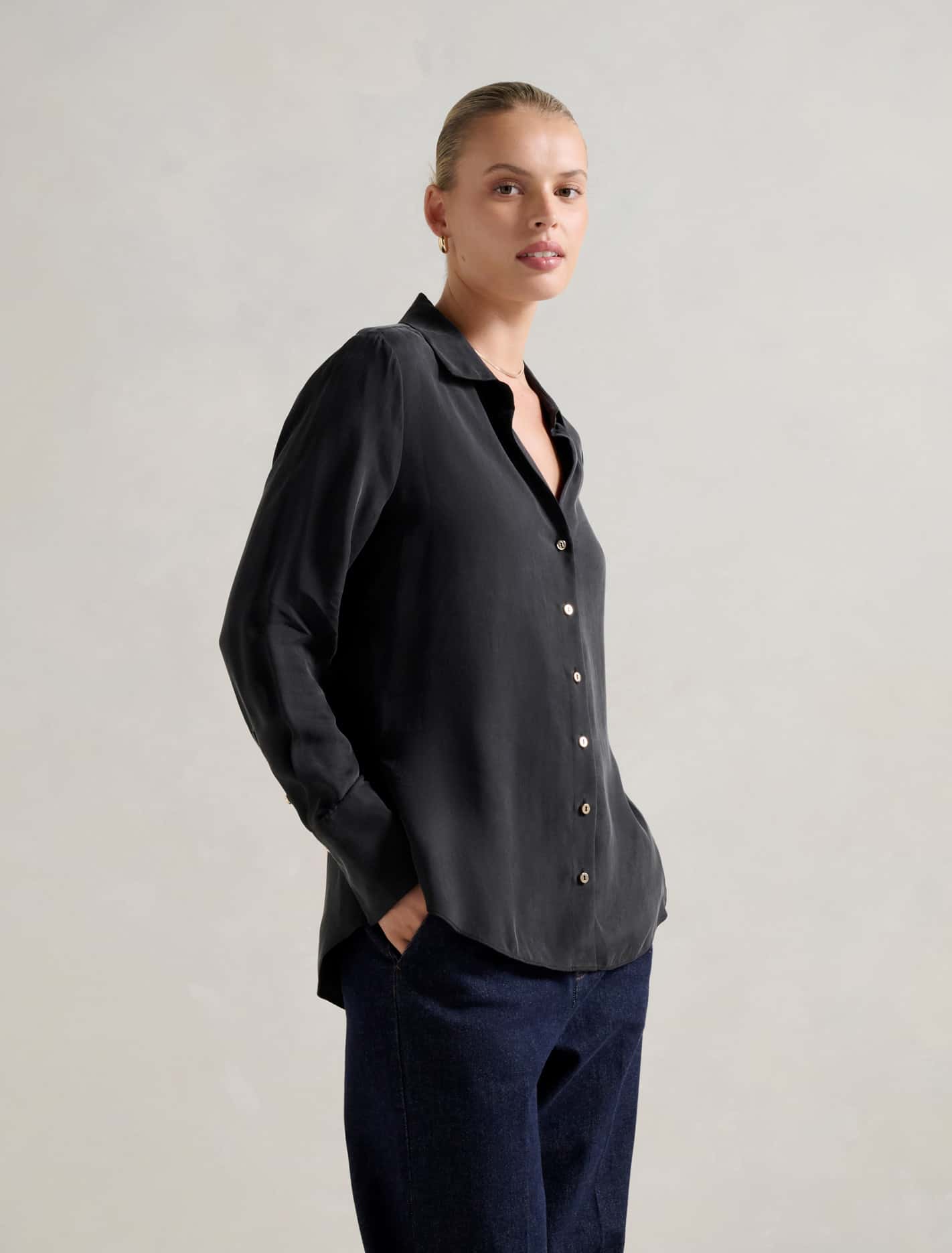 Bonnie Cupro Shirt Black